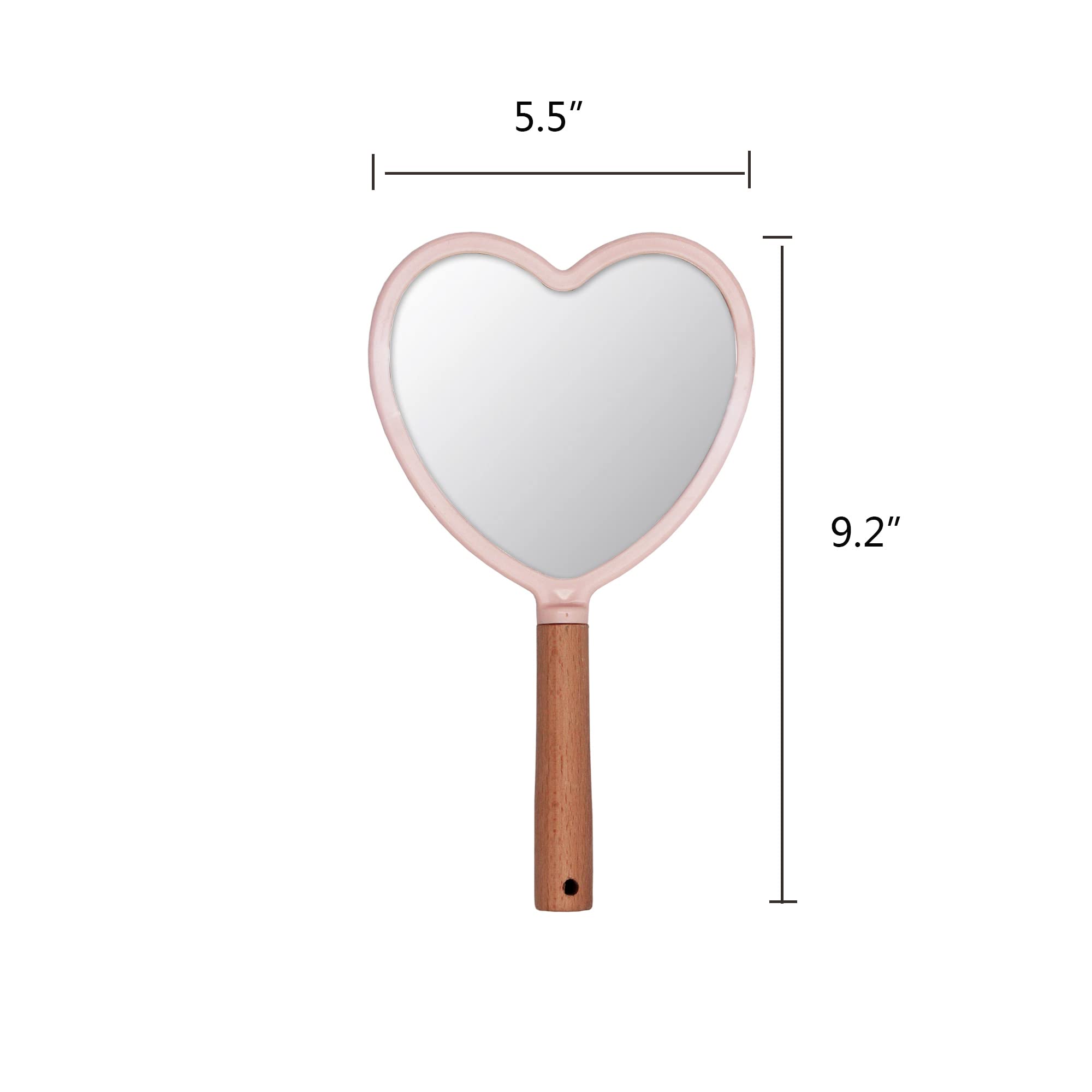 Eaoundm Handheld Wooden Makeup Mirror - Compact 5.5