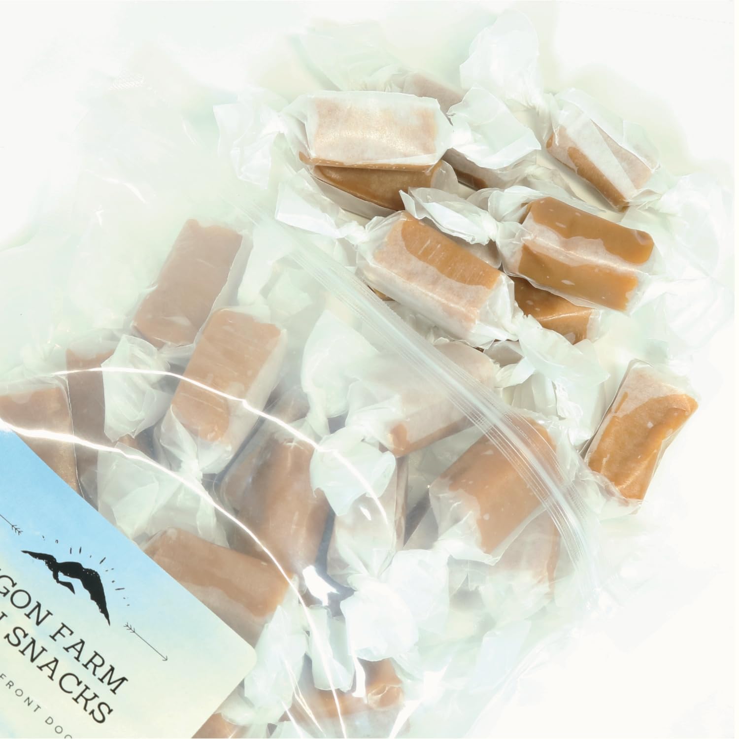 Oregon Farm Fresh Gourmet Salted Caramel Candy - Handmade Sea Salt & Vanilla Soft Chewy Caramels - Individually Wrapped 16oz - Perfect for Gifts, Parties & Office Snacks