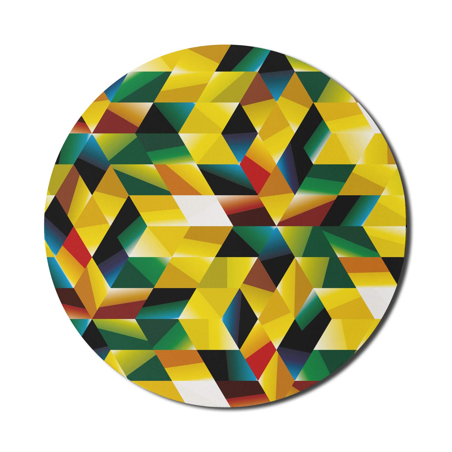 Ambesonne Modern Art Mouse Pad - Trippy Geometric Abstract Design, Non-Slip Thick Rubber Gaming Mousepad (8