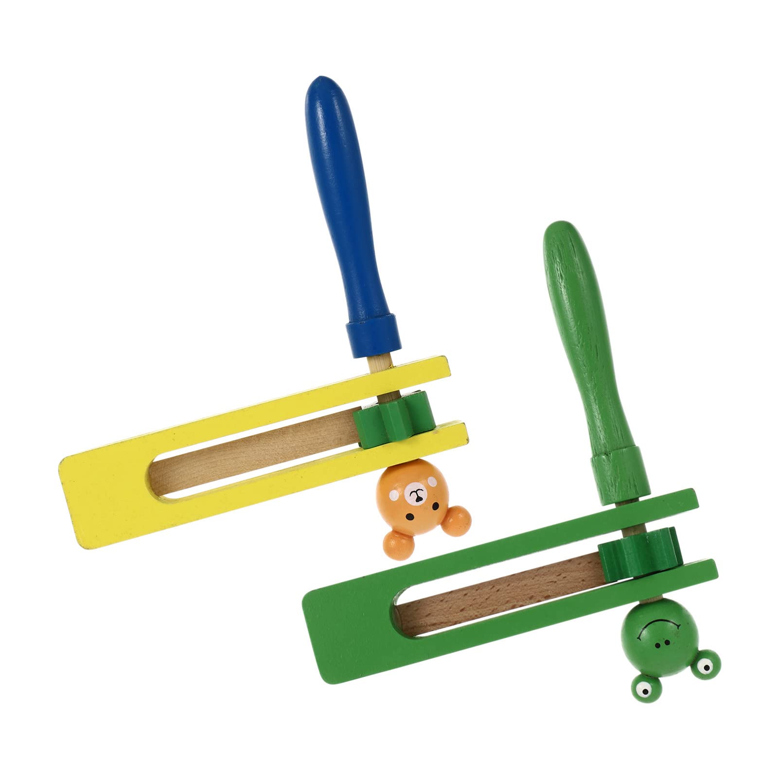 Wooden Castanets Musical Instruments for Kids - 2pcs Cartoon Frog Animal Percussion Toys | Early Education & Sensory Development for Boys & Girls | Perfect for Classroom, Music Lessons & Playtime