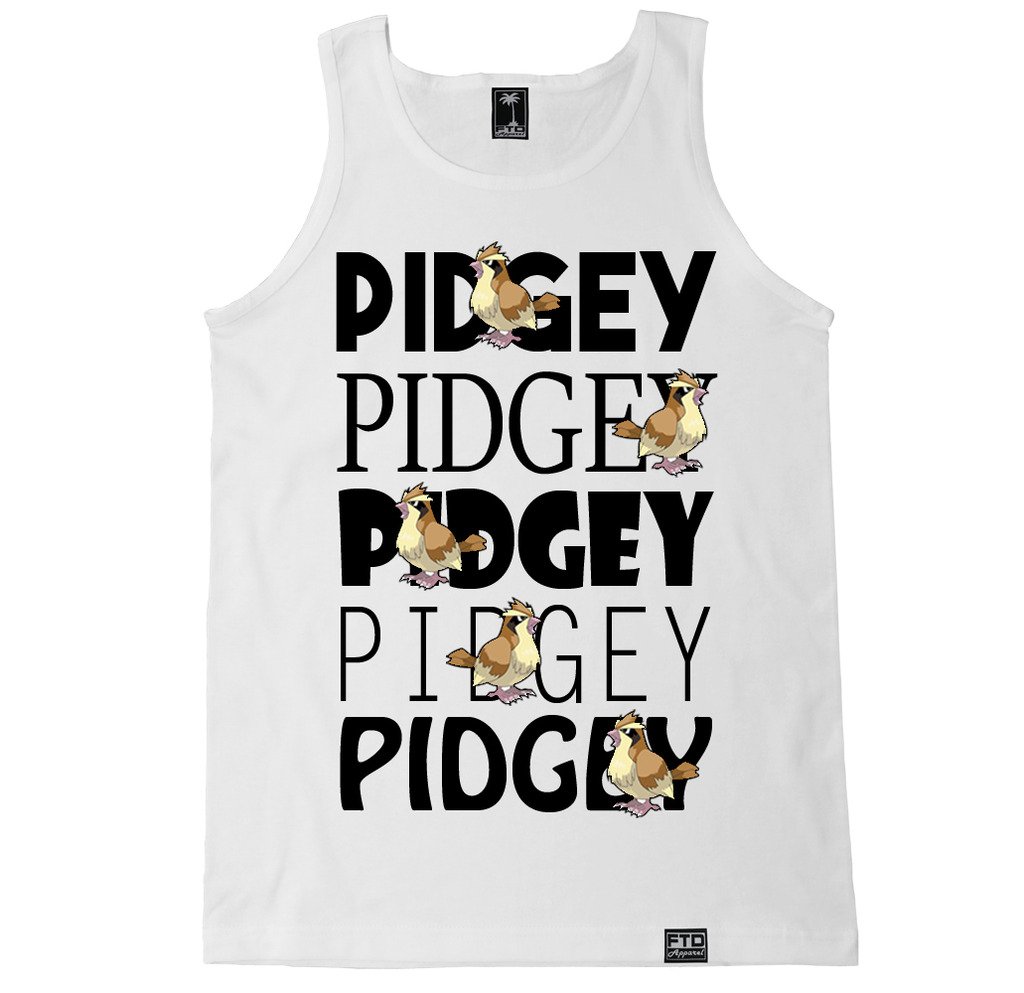 FTD Apparel Men's Pidgey Graphic Tank Top - Lightweight & Breathable Cotton Shirt for Summer, Gym & Casual Wear - Pokemon Inspired Streetwear Fashion
