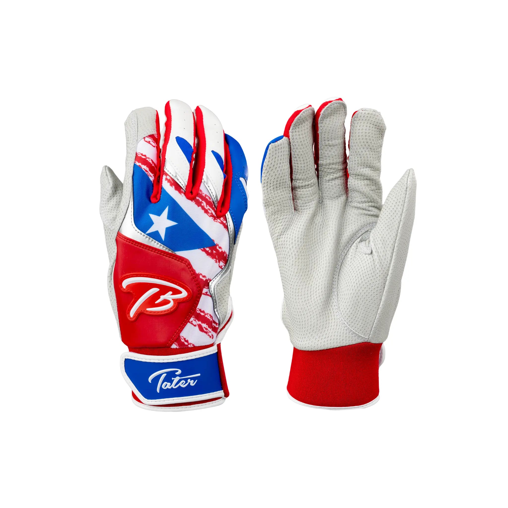 El Perreo Puerto Rico Flag Zanda Batting Gloves - Baseball & Softball Training Gloves for Men & Women - Perfect for Games, Practice & Sports Enthusiasts