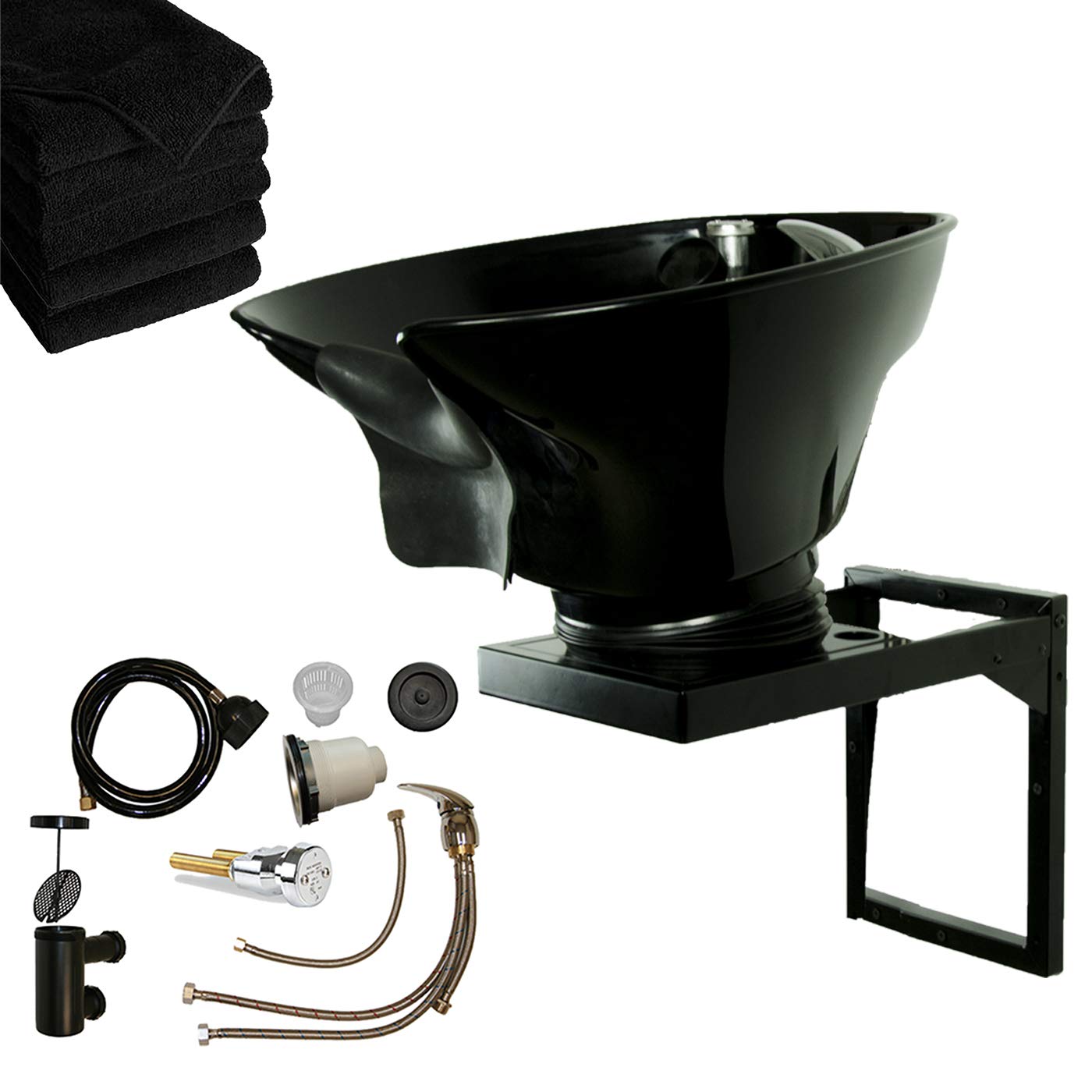 Wall Mount Salon & Spa Shampoo Bowl - ABS Plastic Hair Washing Sink for Professional Salons & Home Use - Perfect for Hair Washing, Coloring & Styling Services
