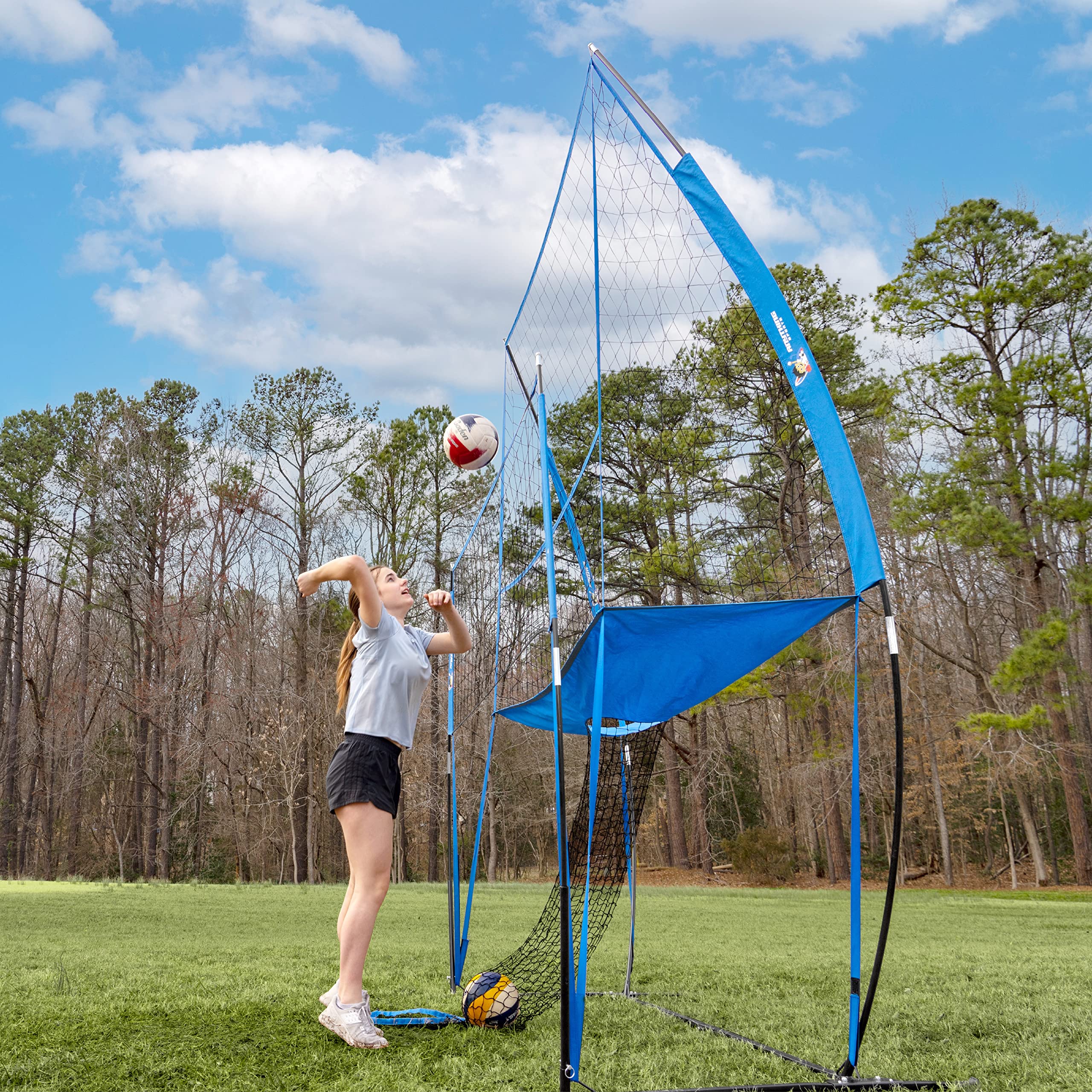 Volleyball Training Equipment - Adjustable Practice Net Station for Indoor & Outdoor Drills | Perfect for Backyard, Beach, and Gym Volleyball Practice