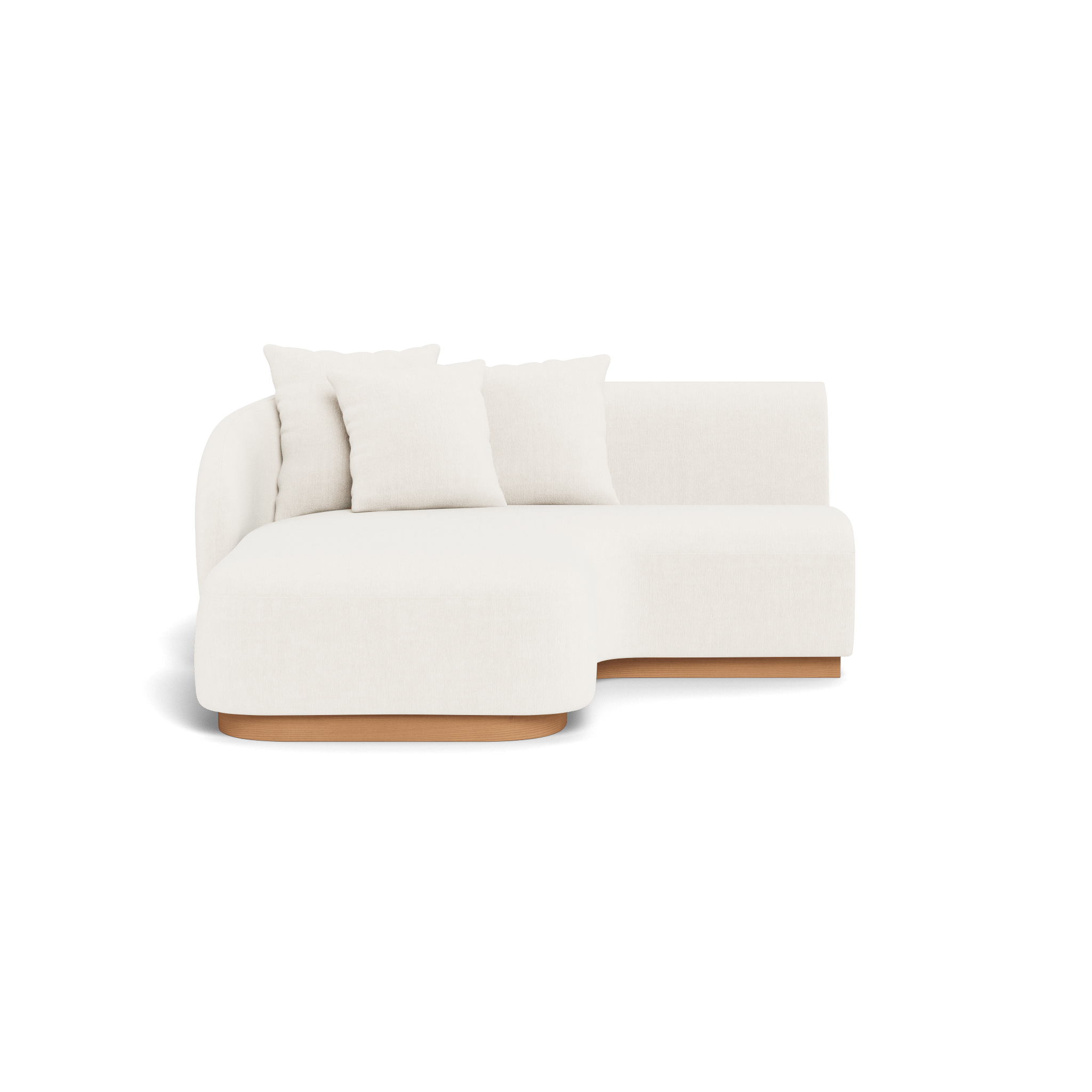 Como Curved Chaise Left - Modern Outdoor Lounge Chair with Water-Resistant Cushions, Perfect for Patio, Poolside, and Backyard Relaxation