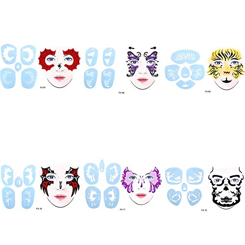 Professional Tattoo Painting Kit - Reusable Face Paint Stencil Set for Halloween, Christmas & Party Makeup | DIY Body Art, Costume Design & Festival Cosplay