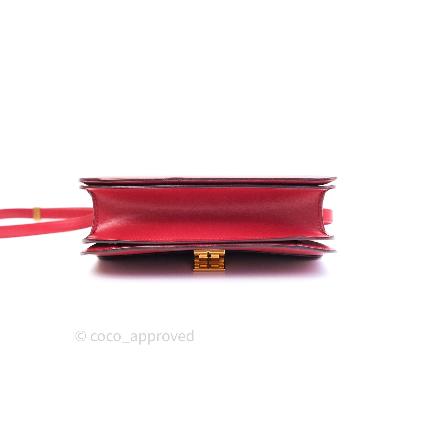 Celine Medium Classic Box Bag in Red Calfskin Leather - Perfect for Work, Travel & Evening Events