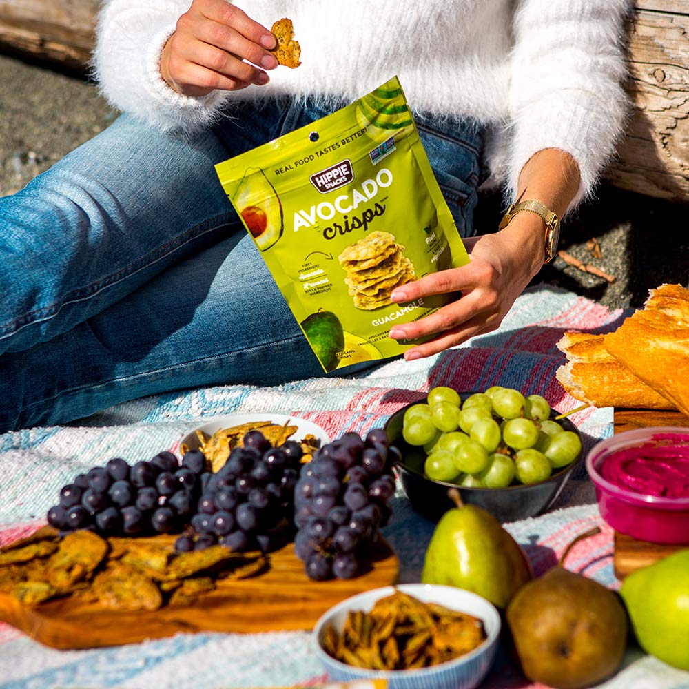 Organic Avocado Crisps Snacks - Guacamole Flavor, 2.5oz (Pack of 6) | Vegan, Gluten-Free, Non-GMO | Perfect for On-the-Go, Office, Hiking & Healthy Snacking