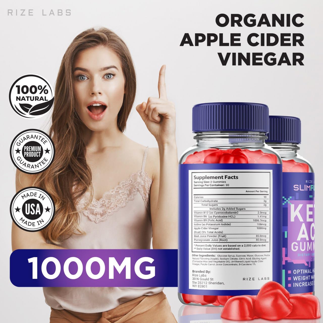 Slim Fusion Keto ACV Gummies for Weight Loss - Apple Cider Vinegar Supplement (60 Count) | Supports Metabolism & Appetite Control | Perfect for Keto Diet & Healthy Lifestyle