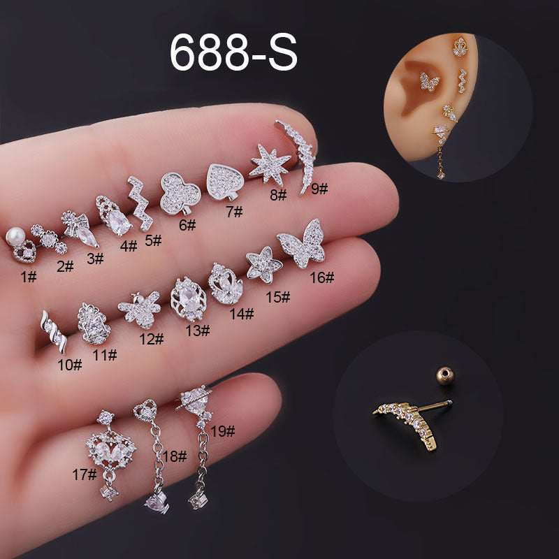 20G Cartilage Tiny Bee Chain Dangle Earrings - Gold Plated Stainless Steel Body Jewelry for Tragus, Helix, and Cartilage Piercings | Perfect for Everyday Wear and Special Occasions