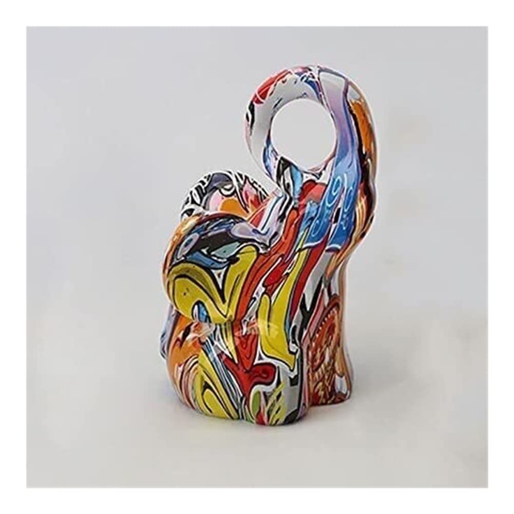 SoGuDio Resin Elephant Statue - Handcrafted Animal Sculpture for Home & Office Decor, Modern Art Desktop Ornament, Unique Gift Idea for Living Room, Bedroom, or Workspace Decoration