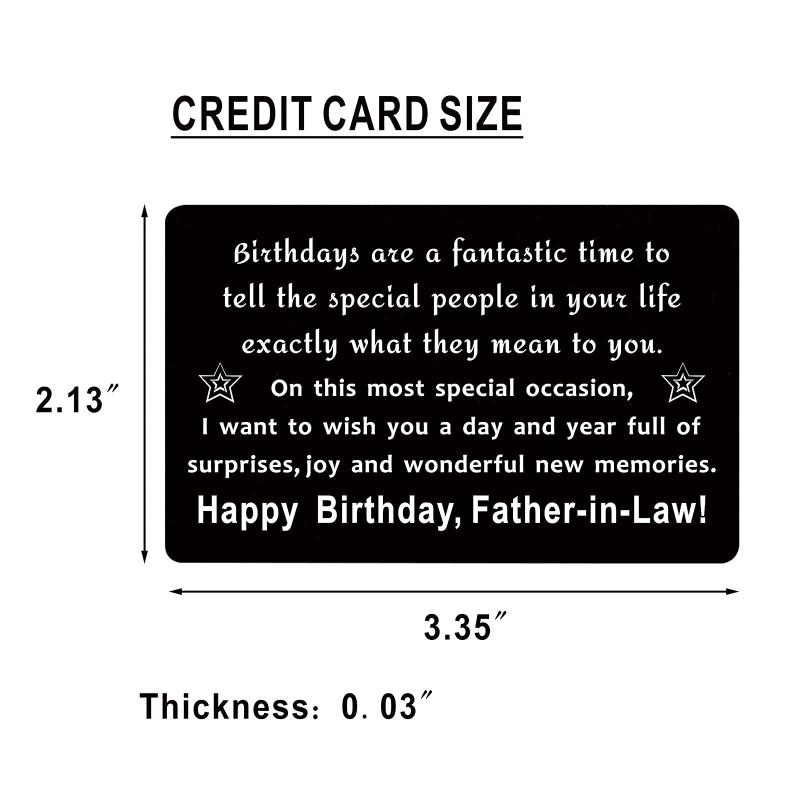 Personalized Engraved Wallet Card - Unique Father-in-Law Birthday Gift Idea for Dad, Stepdad, or Grandpa | Perfect for Wallets, Gift Boxes & Special Occasions