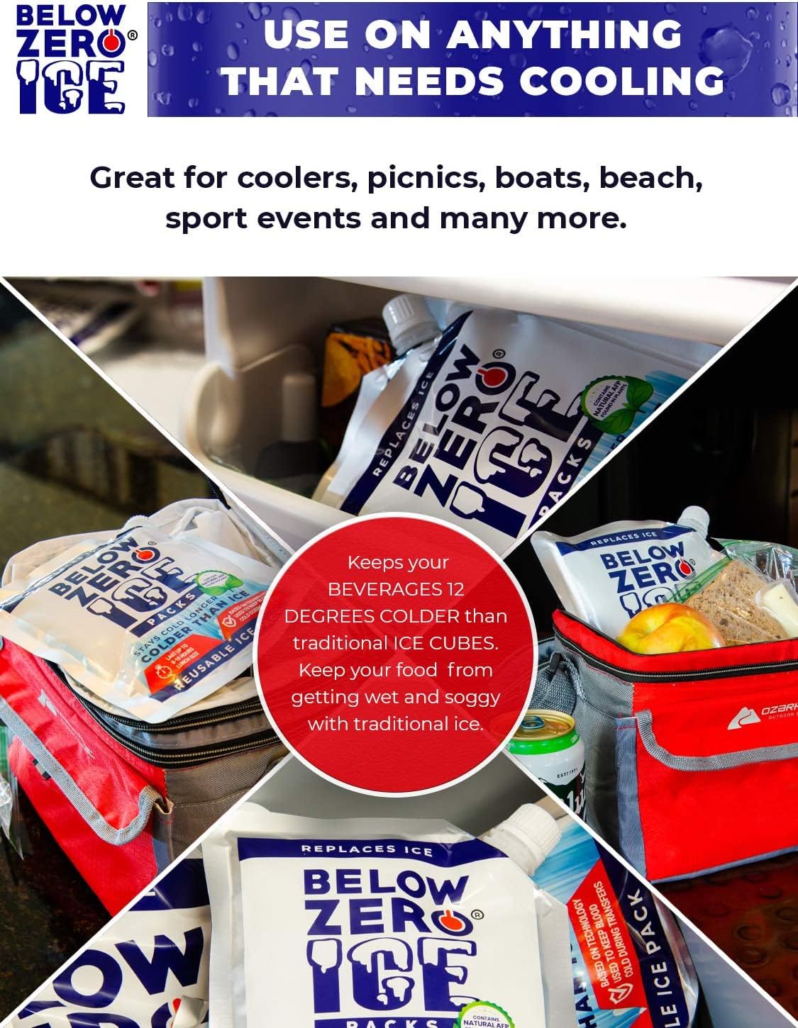 Below Zero Insulated Cooler Bags - Premium Leakproof & Durable for Picnics, Beach Trips & Outdoor Adventures