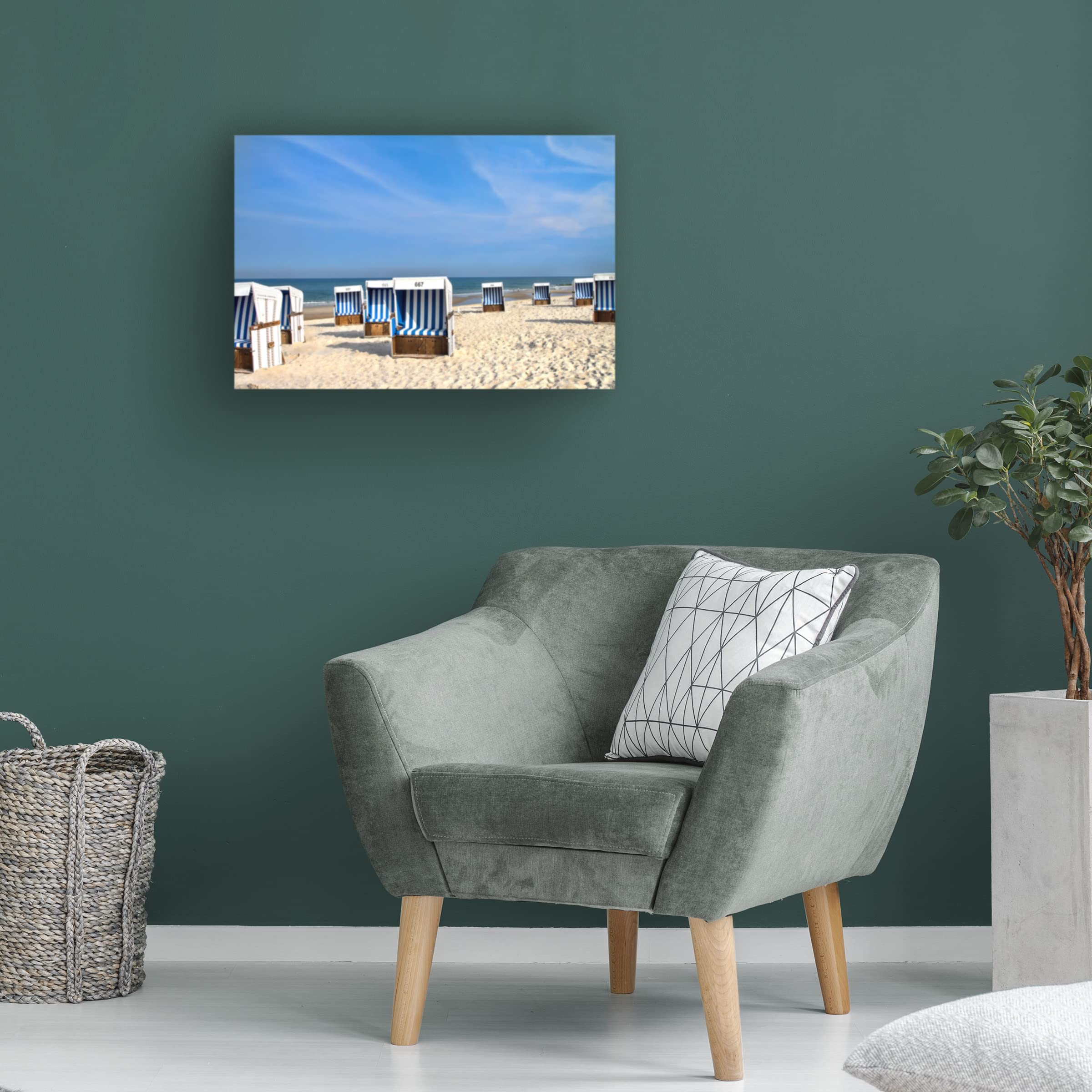 Trademark Fine Art 'Beach' Canvas Wall Decor by Iris Wiener - Coastal Themed Painting for Living Room, Bedroom & Office