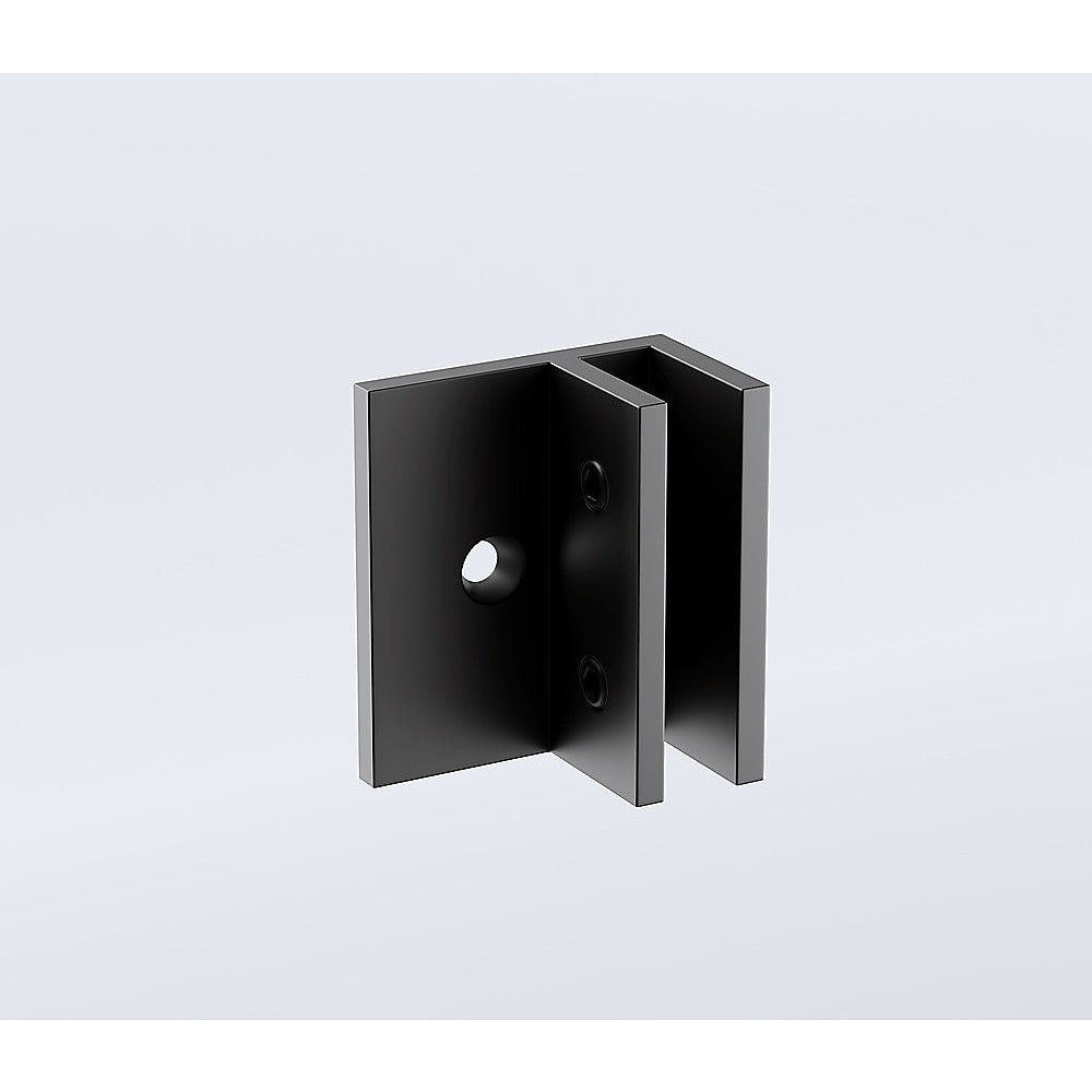 120x100cm Frameless Corner Shower Screen with Black Brackets & Brass Hinges - Square Double Pull Handle for Modern Bathroom | Waterproof Glass Enclosure for Walk-in Showers & Wet Rooms