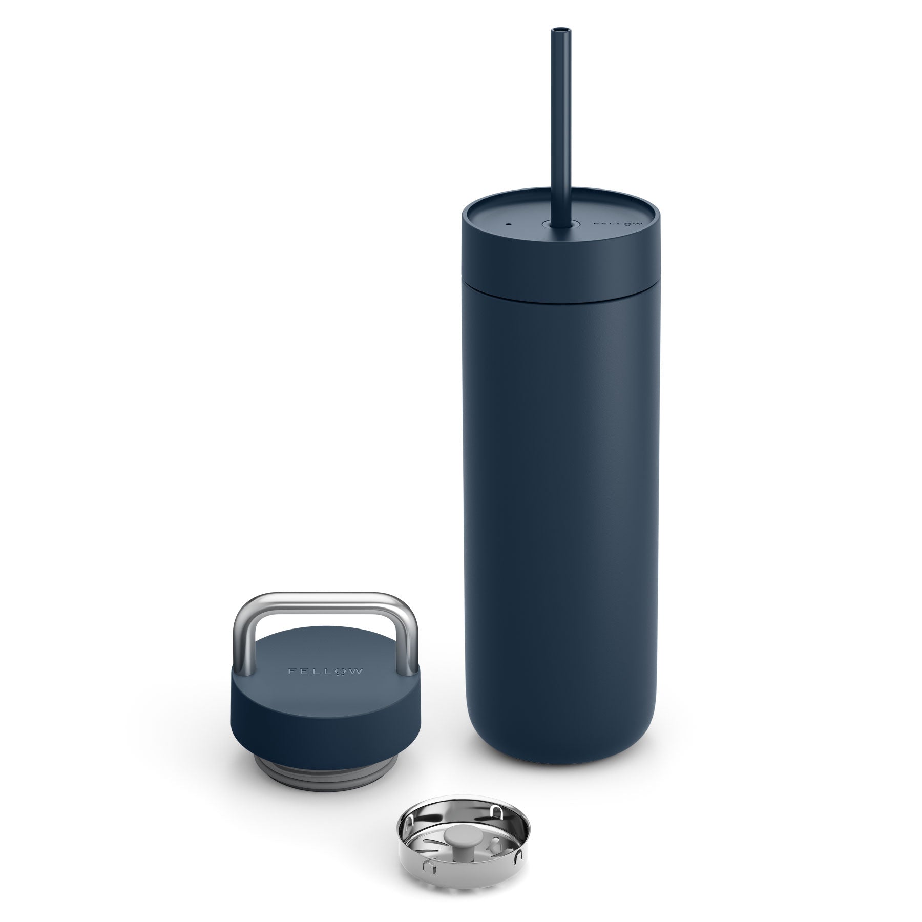 Fellow Carter Travel Mug with 2-in-1 Lid System - Stone Blue | Insulated Coffee Tumbler for Hot & Cold Drinks | Perfect for Commuting, Office & Outdoor Adventures