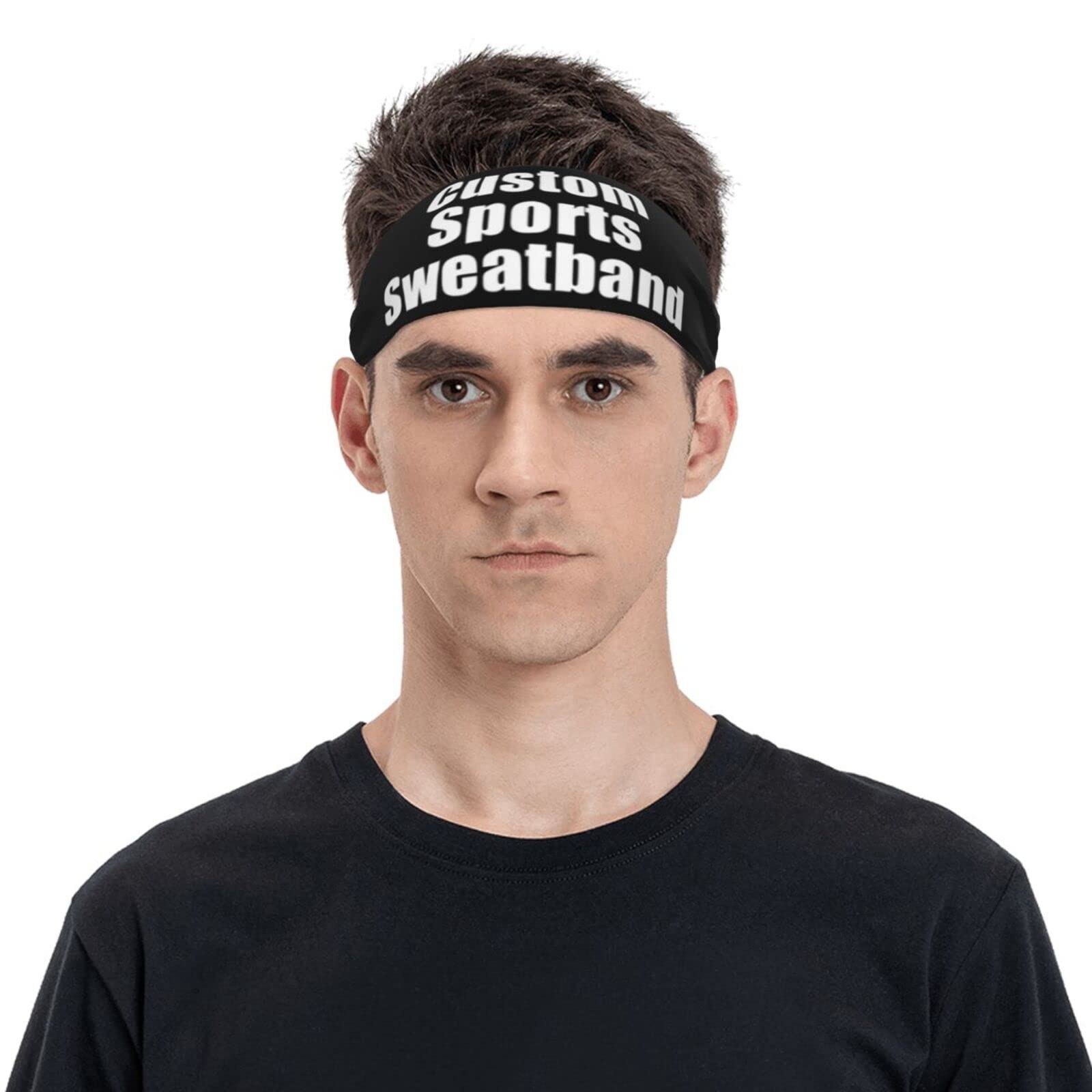 Custom Personalized Sport Headbands for Men & Women - Moisture Wicking Sweatband with Photo Printing - Stretchy Hairbands for Gym, Running, Yoga, Cycling, Basketball & Football - Perfect for Workouts, Sports & Outdoor Activities