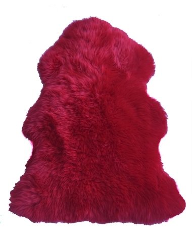 Premium Red Sheepskin Rug - Large Soft Fluffy Faux Fur Area Rug for Living Room, Bedroom & Nursery Decor - Cozy Home Accent for Floor, Chair or Bench