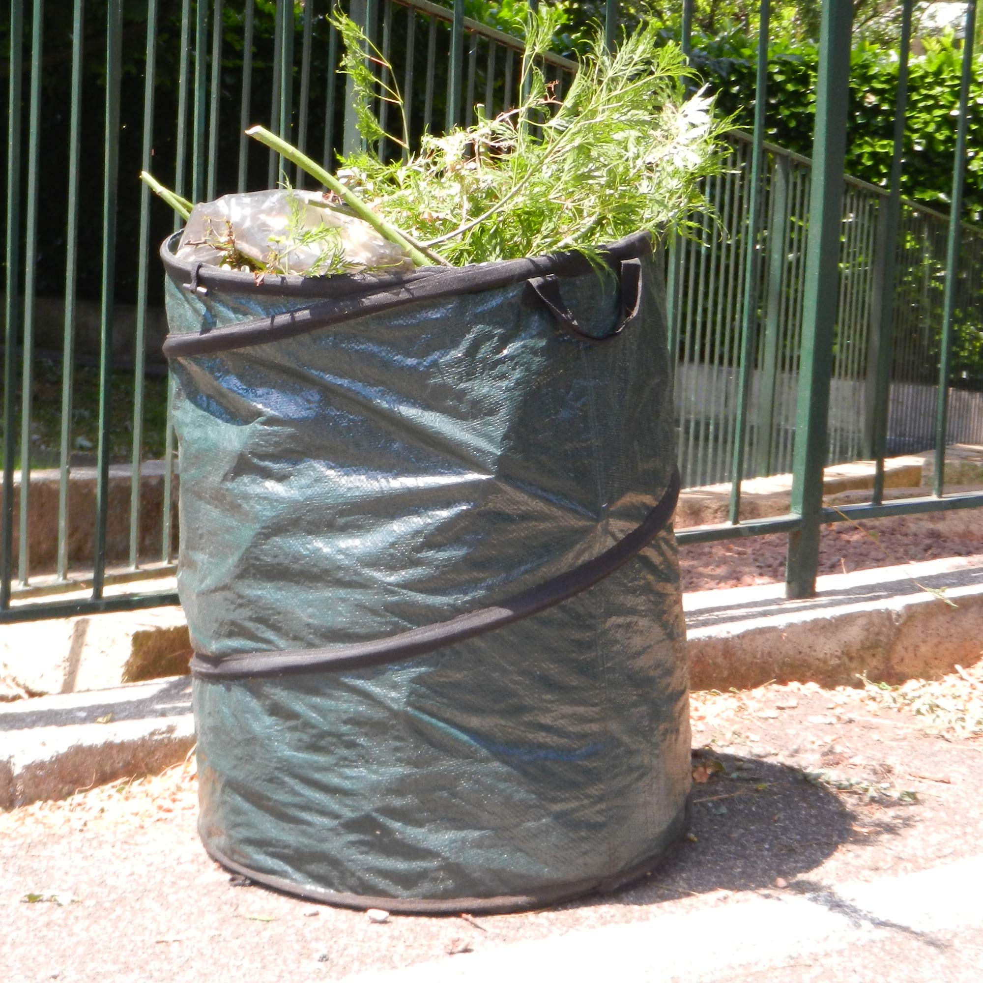 Tenax 115L Green Garden Waste Bag - Durable Polypropylene Pop-Up Spring Structure for Collecting Leaves, Yard Debris & Composting | Ideal for Gardening, Landscaping & Outdoor Cleanup