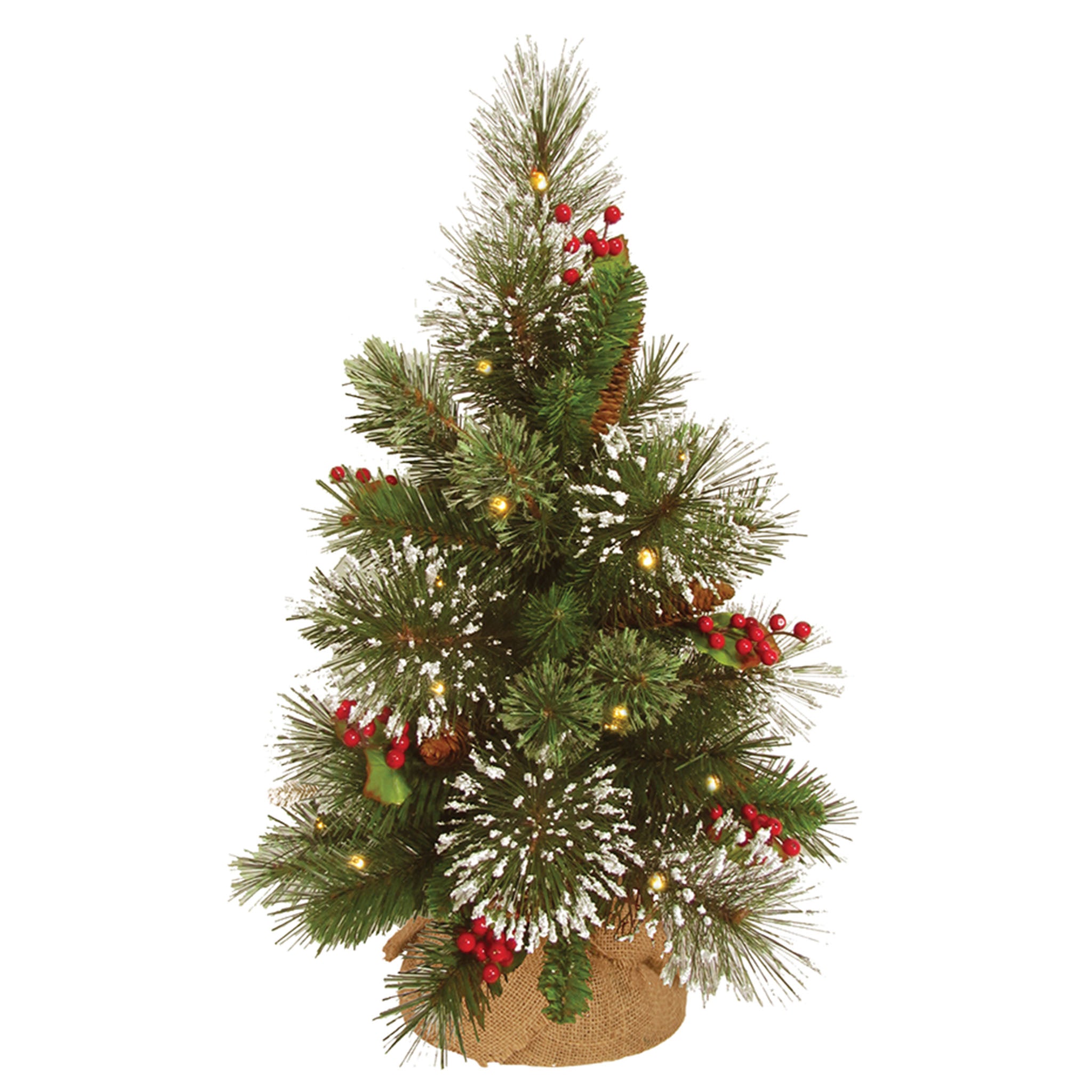 18 Inch Pre-Lit Wintry Pine Artificial Christmas Tree with 200 Warm White LED Lights - Perfect for Holiday Home Decor, Office & Indoor Festive Decorations