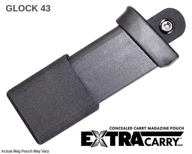 Glock 43 9mm Magazine - Standard Capacity 9mm Pistol Magazine with Magazine Pouch - Perfect for Concealed Carry & Range Training