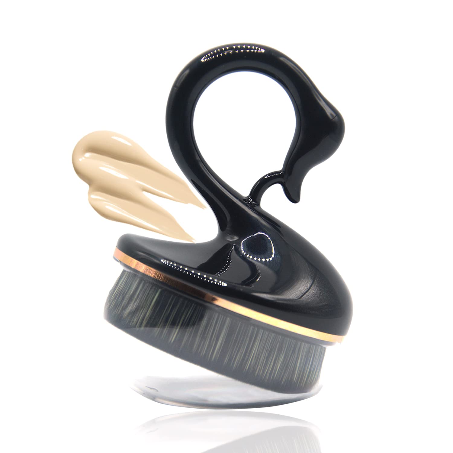 Kabuki Makeup Brush for Cream & Powder - Flawless Foundation Blending (Black) - Perfect for Daily Makeup & Travel