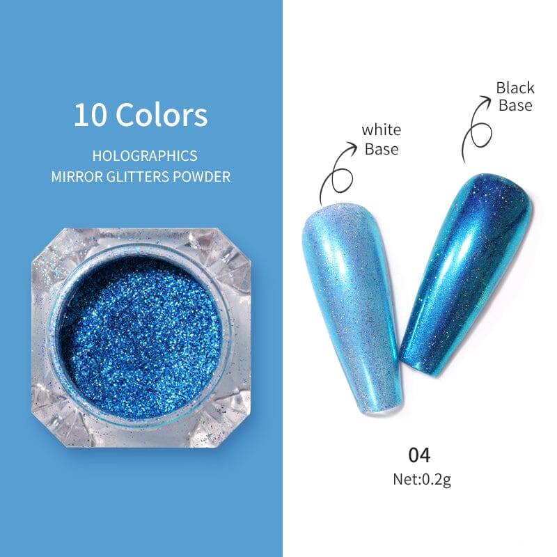Iridescent Mirror Powder - Shimmering Cosmetic Glitter for Face, Body & Nails | Perfect for Makeup, Festival Looks & DIY Crafts