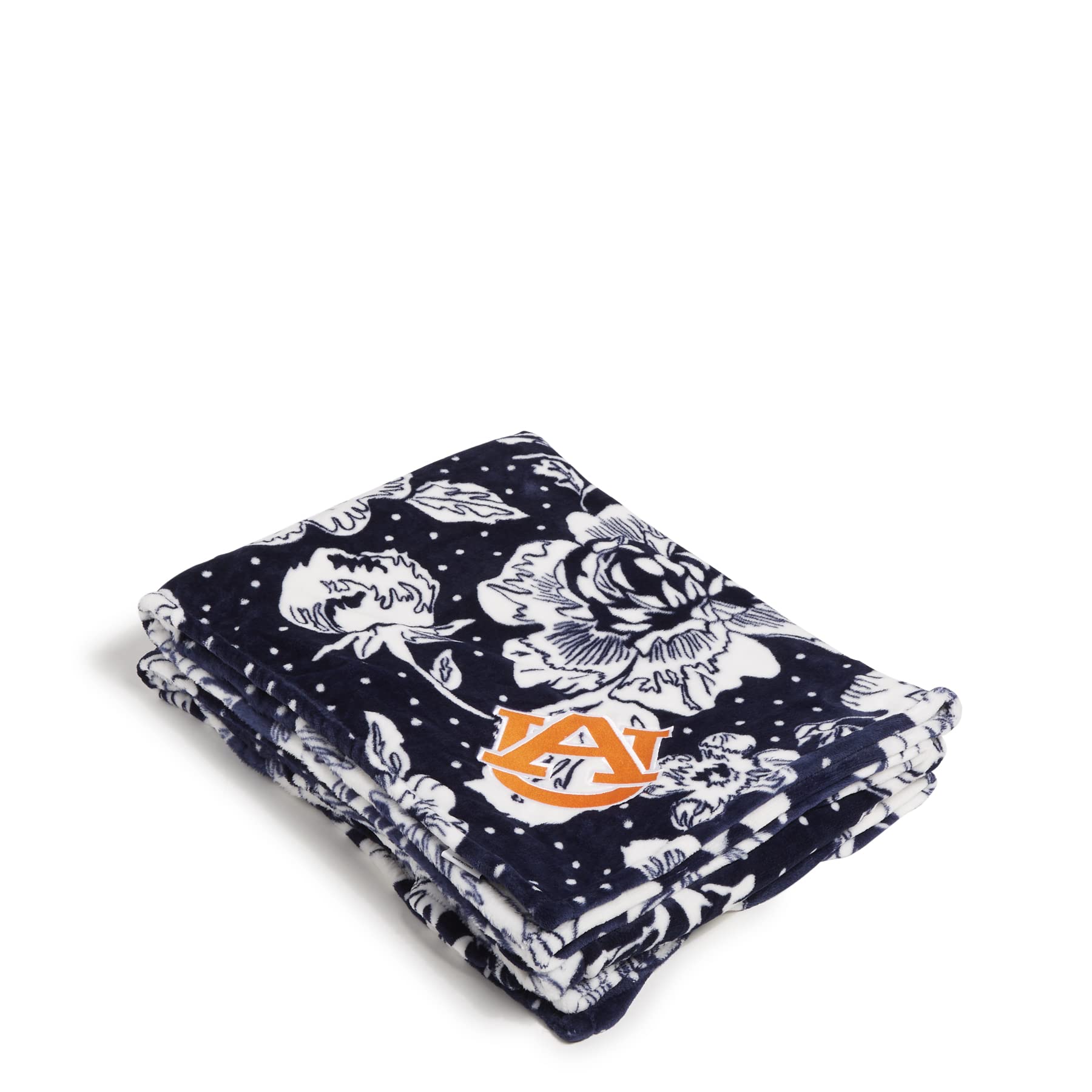 Vera Bradley Auburn University Plush XL Throw Blanket - Navy/White Rain Garden Design, Super Soft College Team Blanket for Women | Perfect for Dorm Rooms, Game Day, and Cozy Nights