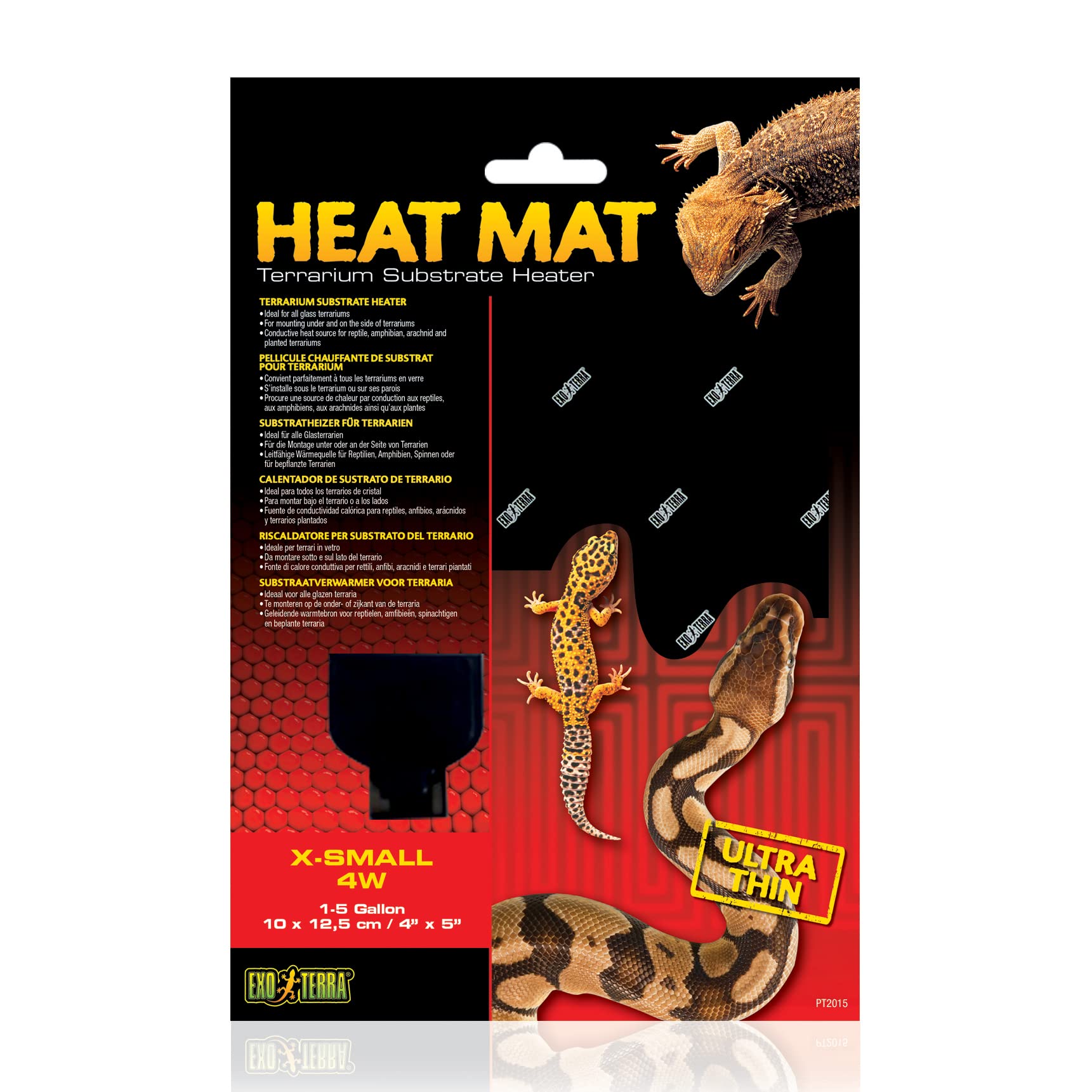 Exo Terra Reptile Heat Mat - Waterproof Terrarium Substrate Heater for Snakes, Lizards & Turtles - Perfect for Tropical & Desert Habitat Enclosures