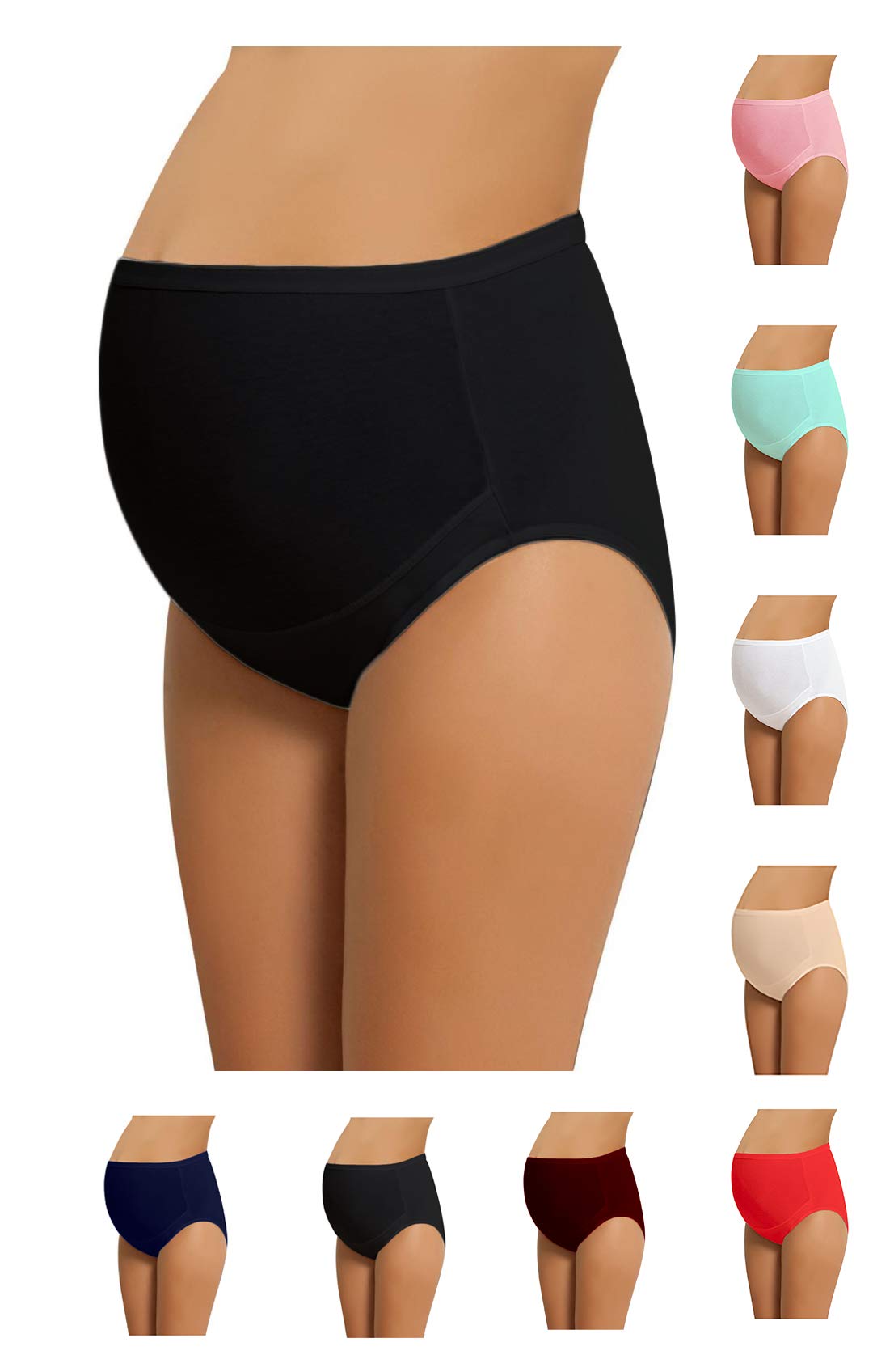 Soft Cotton Maternity Underwear for Women - Adjustable High-Cut Briefs (4-Pack) | Comfortable Pregnancy Panties for Everyday Wear & Postpartum Recovery