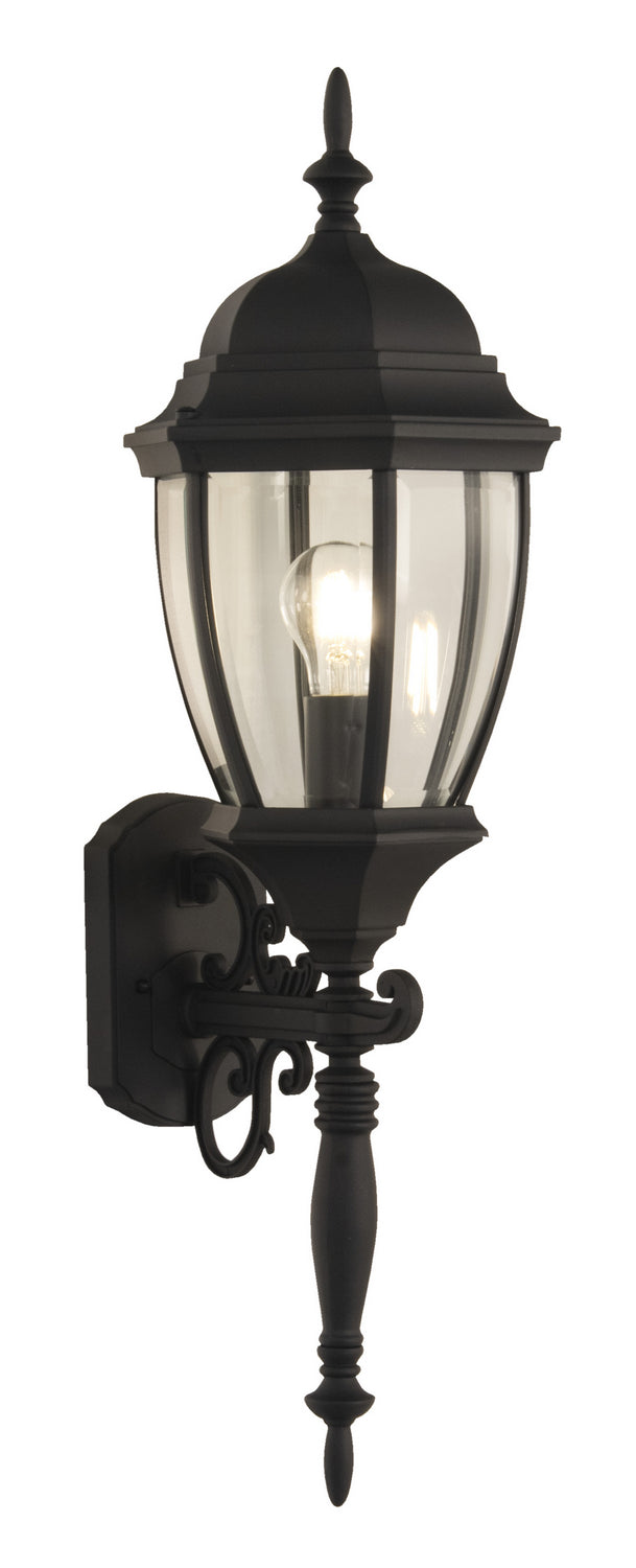 Textured Black Bent Glass Cast Single Light Wall Sconce - Perfect for Bedroom, Hallway, and Entryway Lighting