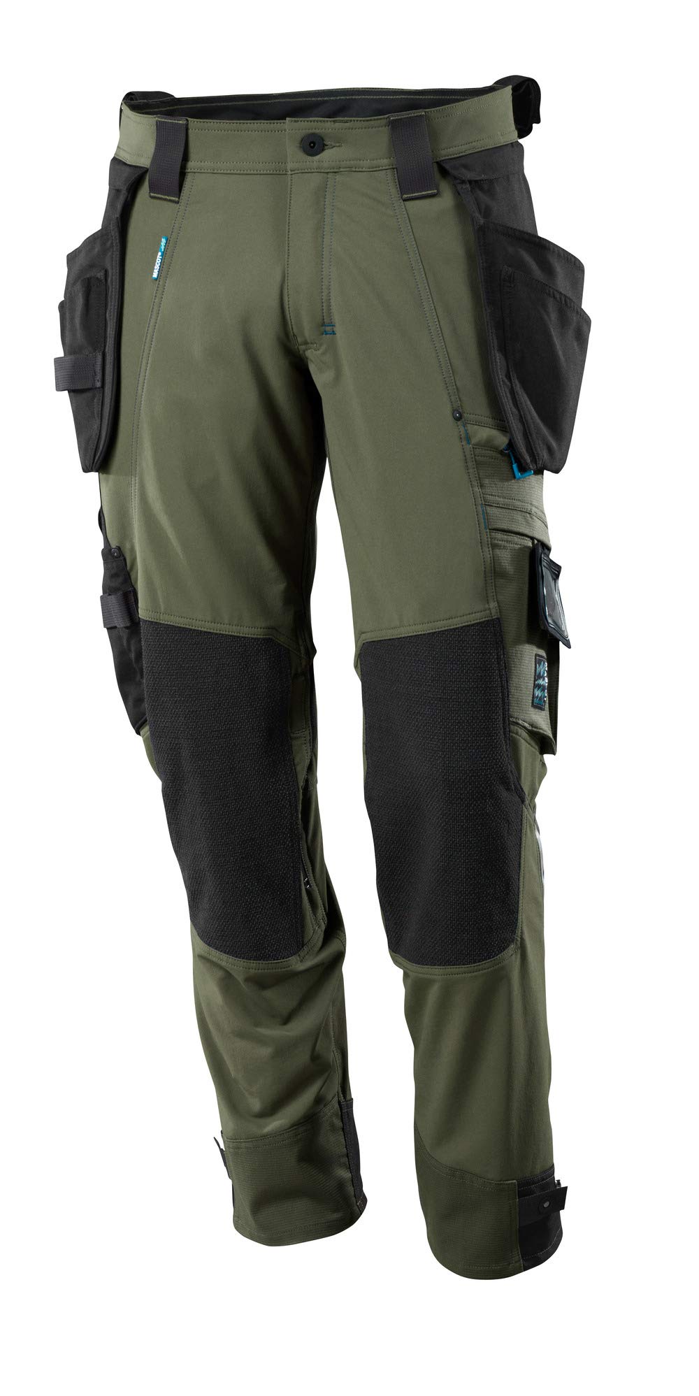 Mascot Advanced Work Trousers for Men - Durable Moss Green Utility Pants (Size W28.5 L32) - Ideal for Construction, Landscaping & Outdoor Work
