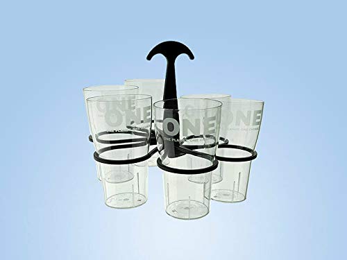 6 Cup Heavy Duty Takeaway Carrier Tray - Durable Polypropylene Plastic Holder for Cups, Pints, Paper Cups & PET Bottles - Perfect for Restaurants, Cafes, Food Trucks and Catering Events