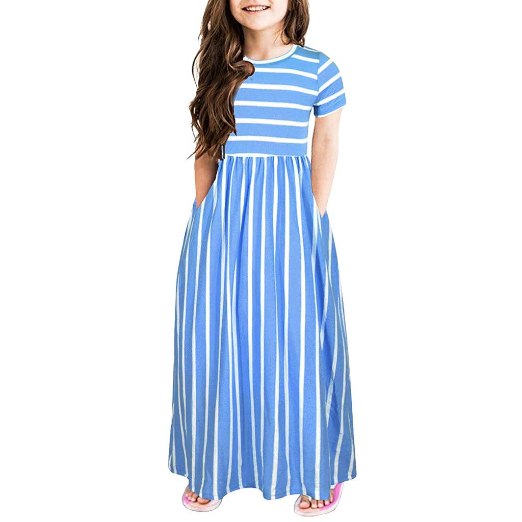 Girls Striped Sleeve Dress & Skirt Set - Toddler Baby Clothes with Cute Print - Perfect for Playdates, Birthday Parties & Family Photos