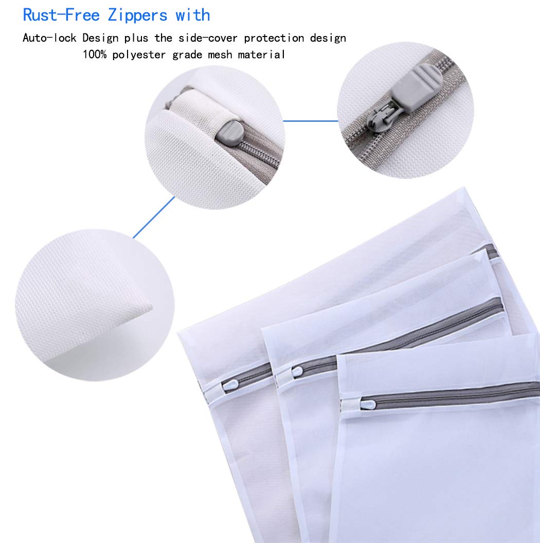 7-Piece Delicate Laundry Bags Set with Premium Zipper - Mesh Washing Bags for Bras, Lingerie, Underwear, Stockings & Blouses - Travel Storage Organizer for Gentle Garment Care - Perfect for Home Laundry & Travel Use