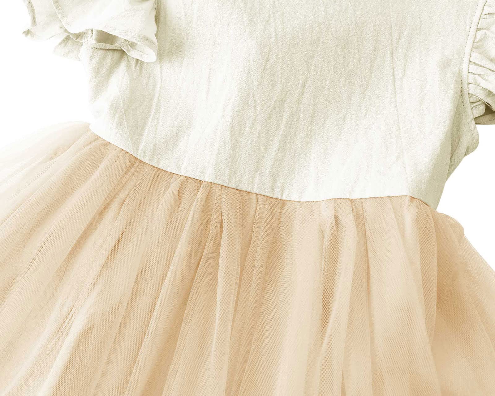 Dutebare Toddler Girls Tulle Tutu Dress - Linen Ruffle Tie Back Sleeveless Princess Party Dress for Kids | Perfect for Birthday Parties, Photo Shoots & Special Occasions