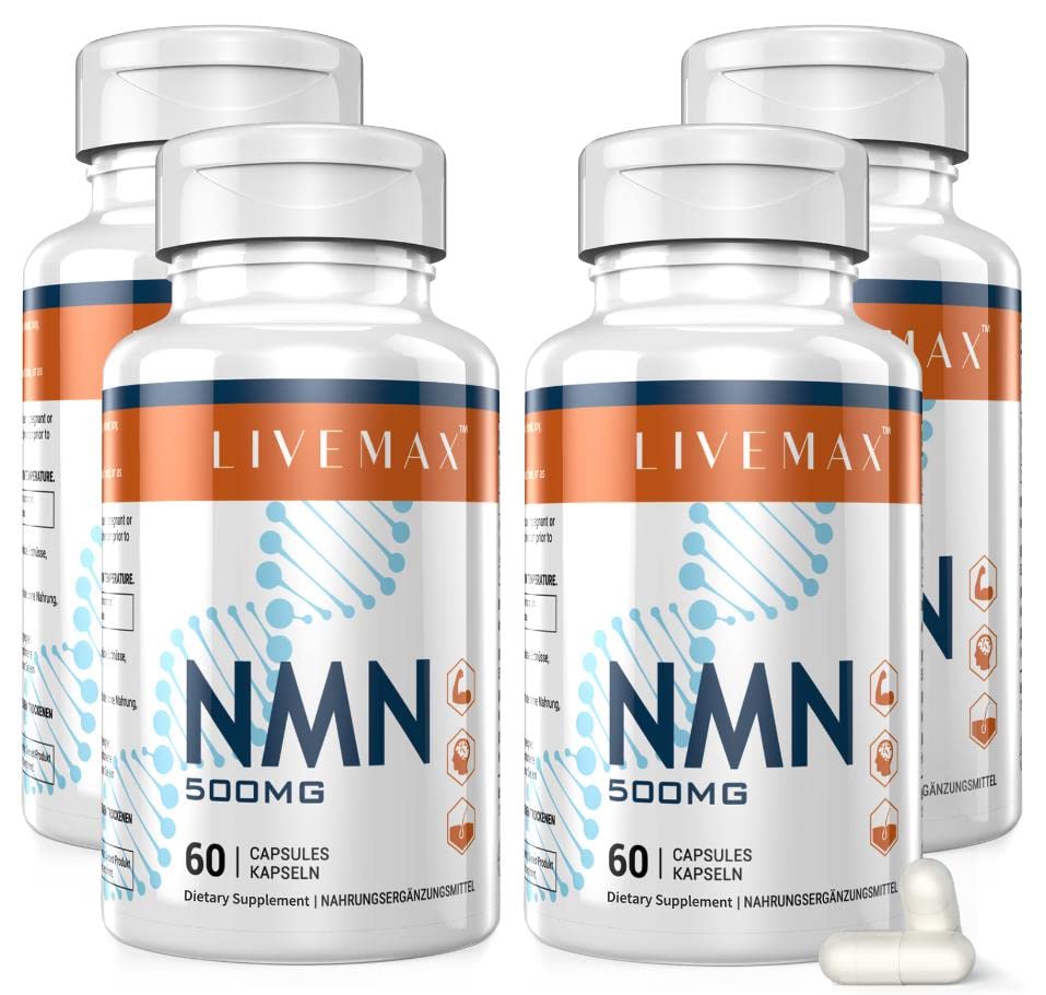 Premium NMN Supplement 500mg - Nicotinamide Mononucleotide NAD+ Booster with Vitamin B3 | 240 Capsules (4 Pack) for Anti-Aging, Cellular Energy & Skin Health | Supports Metabolism, Brain Function & Workout Recovery