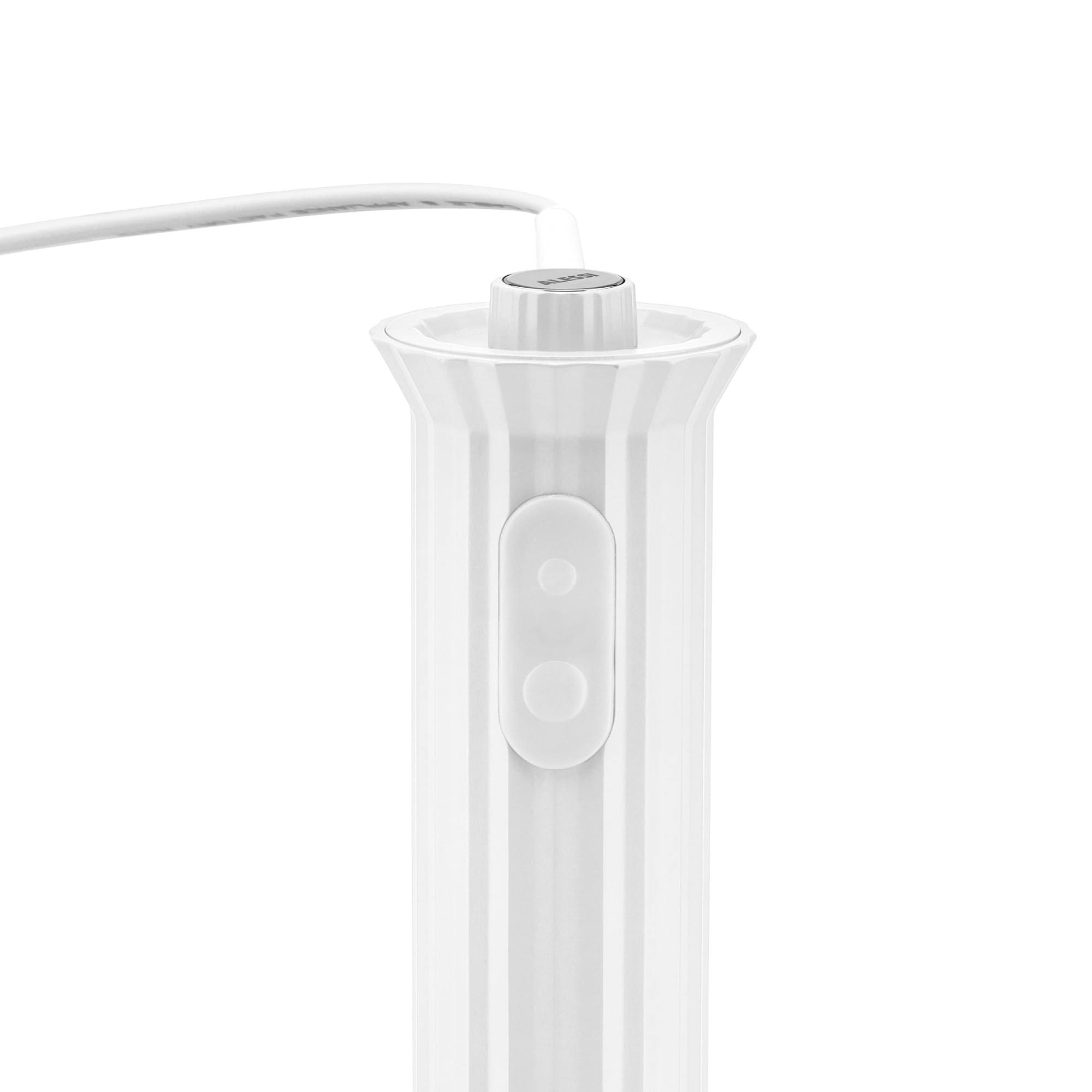 Alessi Plissé MDL10SW/US 200W Hand Blender Set - Includes Measuring Cup, Whisk & Chopper Accessories - White Thermoplastic Resin - US Plug - Perfect for Smoothies, Soups & Baby Food Preparation