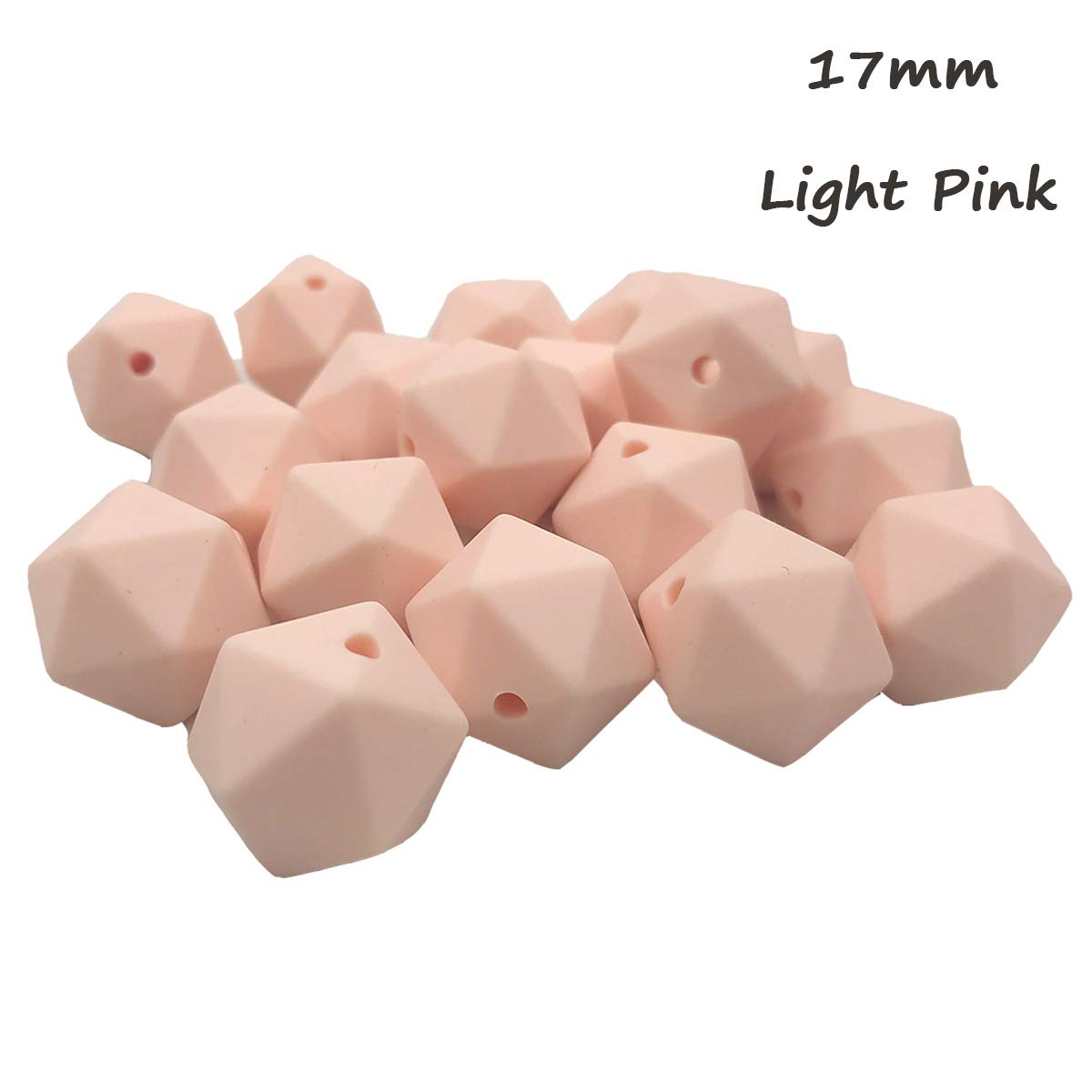 17mm Silicone Pearl Beads - 30pcs Hexagon Beads for DIY Jewelry, Keychains & Lanyards