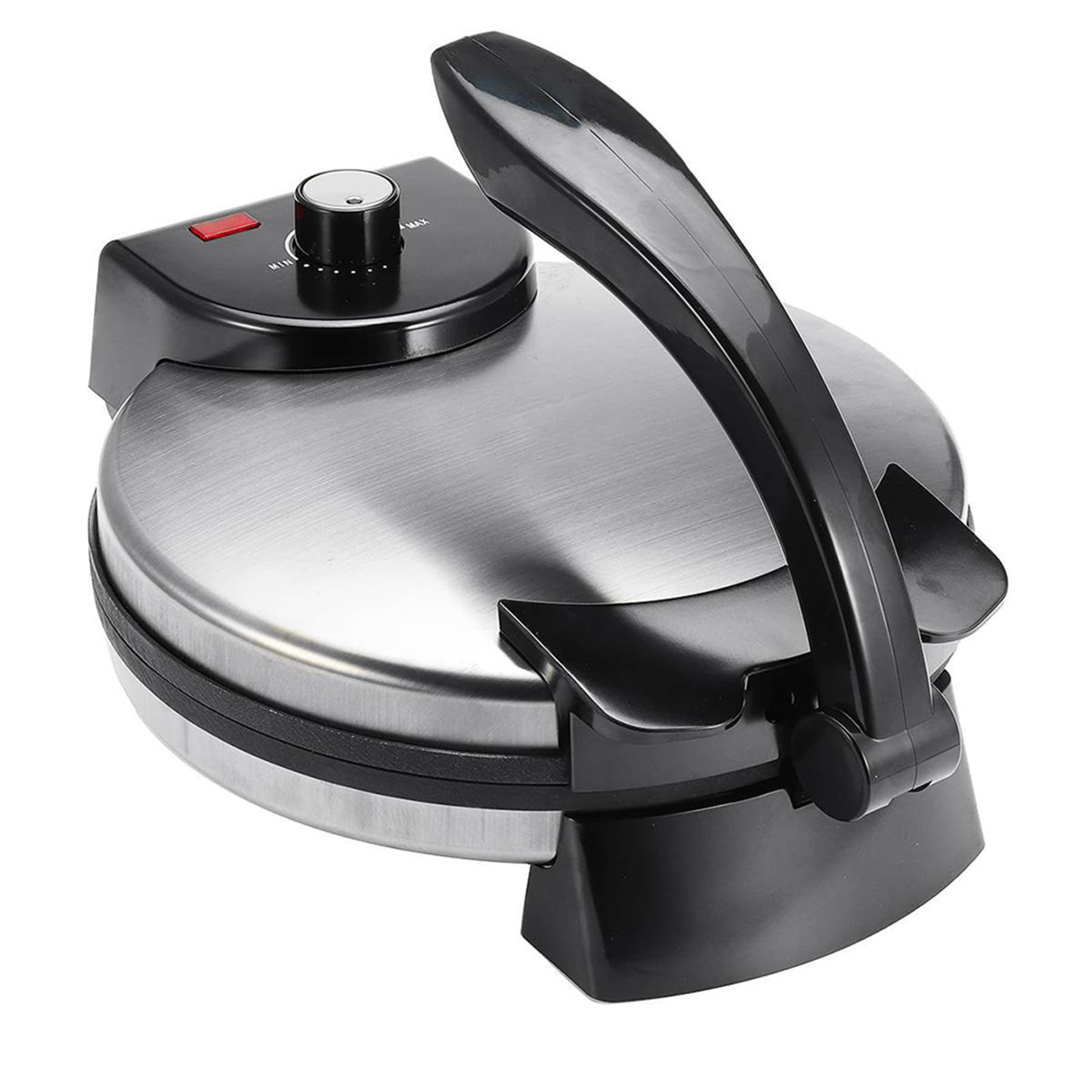 Electric Roti Maker - 10 Inch Non-Stick Automatic Tortilla Press with Removable Handle for Chapati, Roti & Flatbread - Perfect for Home Cooking, Restaurants & Meal Prep (Black)