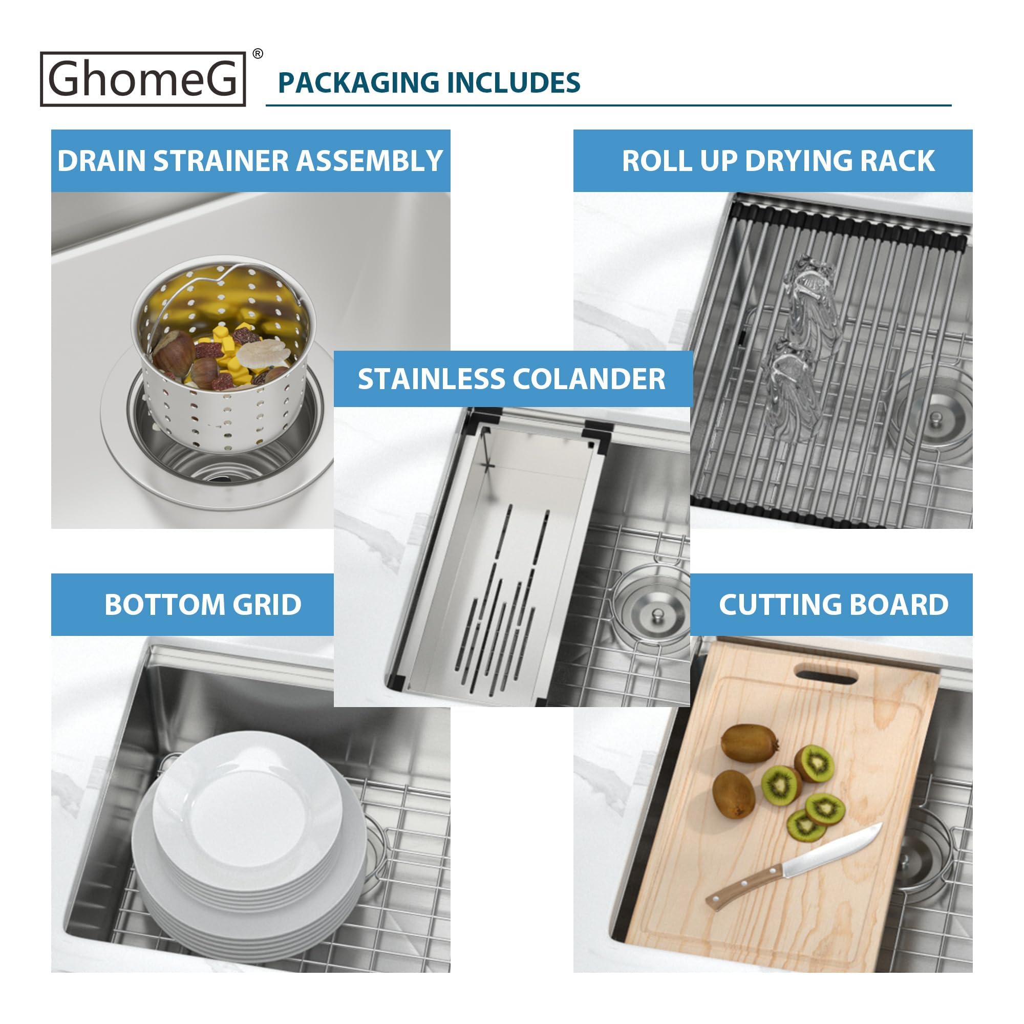 23x19 Inch Undermount Stainless Steel Single Bowl Kitchen Sink - Bar Prep Sink Basin for Home & Commercial Use - Perfect for Food Prep, Dishwashing & Bartending