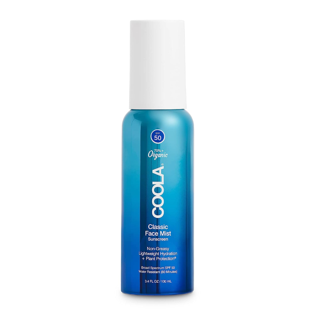 COOLA Classic Face Organic Sunscreen Mist SPF 50 - Lightweight, Non-Greasy, Reef-Safe Sun Protection for Daily Use & Outdoor Activities