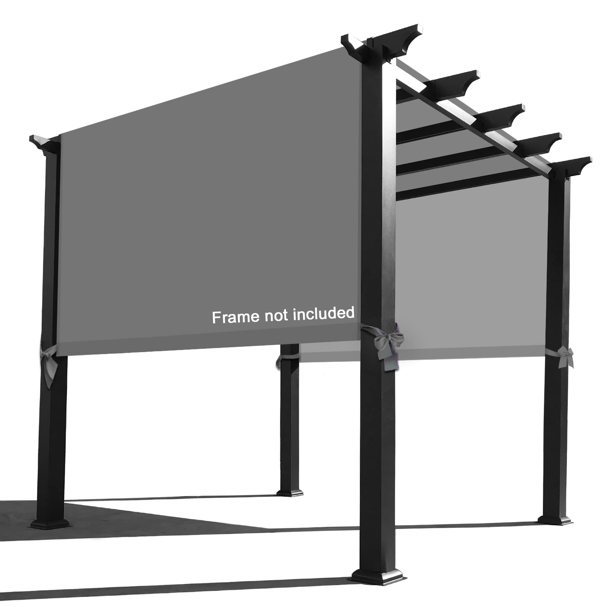 Alion Home 12' x 9' Waterproof Pergola Cover - Universal Replacement Canopy for Outdoor Pergolas, Grey - Perfect for Patio, Deck, and Garden Shade Protection
