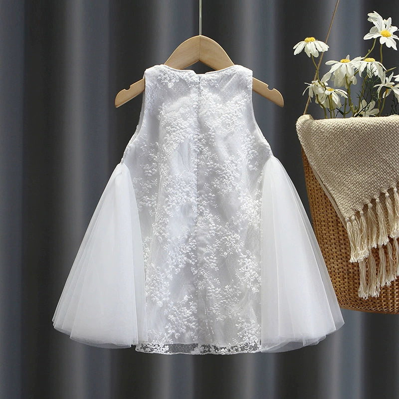 Adorable White Toddler Dress for Baby Girls - Princess Birthday Party Gown | Perfect for 1st Birthday, Christening & Special Occasions