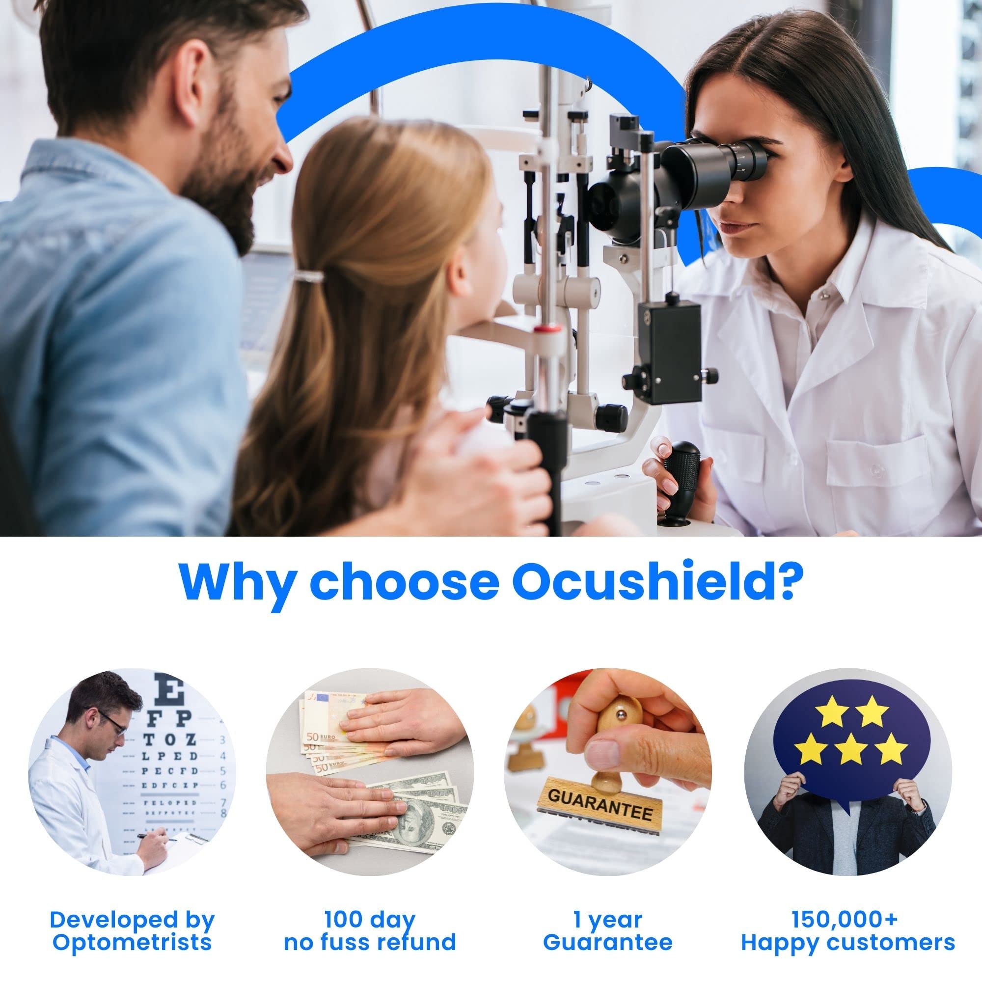 Ocushield Blue Light Blocking Glasses for Adults & Kids - Reduce Eye Strain from Digital Devices | Anti-Glare Computer Glasses | Perfect for Gaming, Office Work & Online Classes | Designed by Optometrists