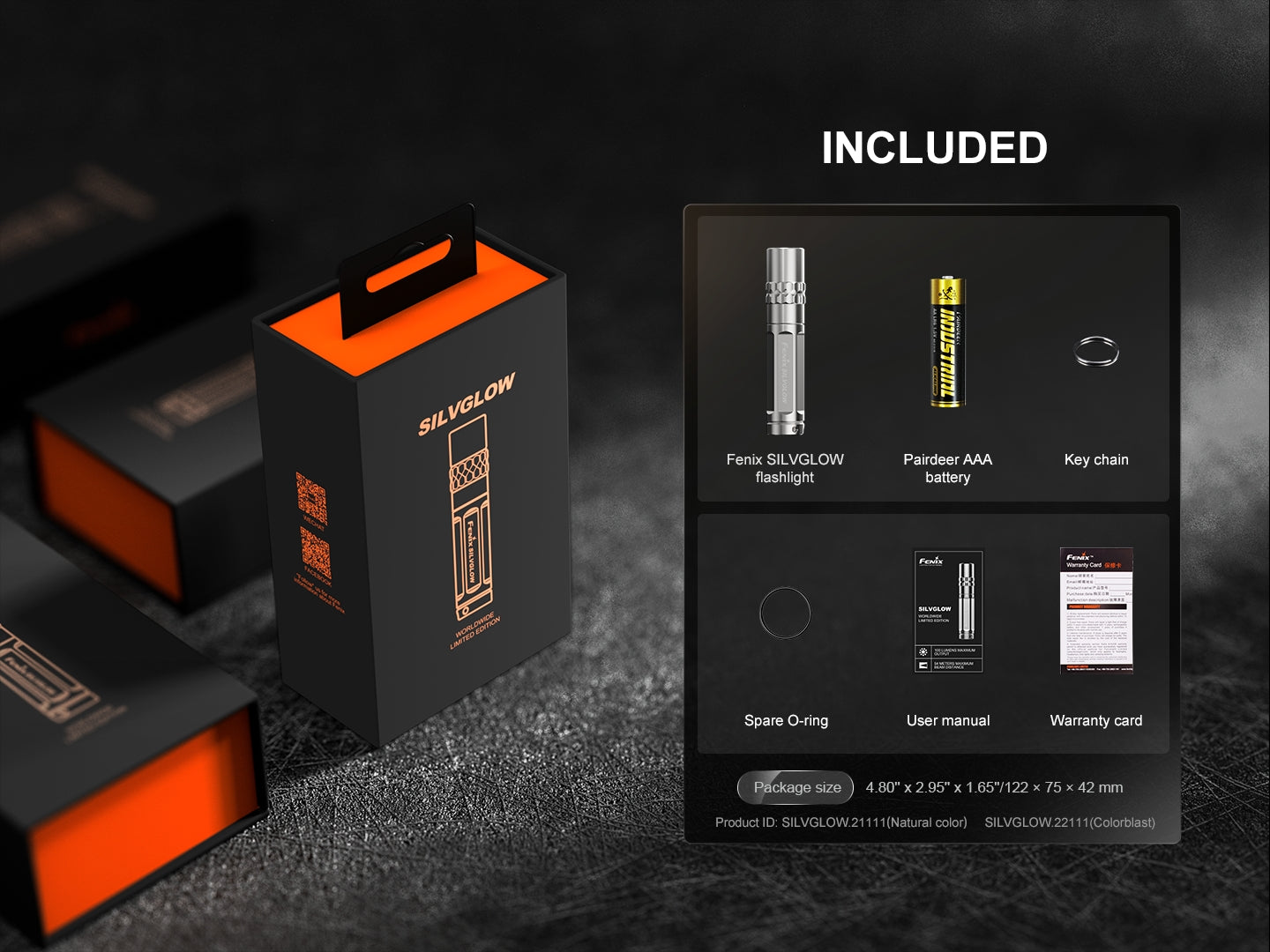 Fenix SilvGlow Limited Edition Collector's AAA Flashlight - Ultra Bright LED Keychain Light for Camping, Hiking & Emergency Use