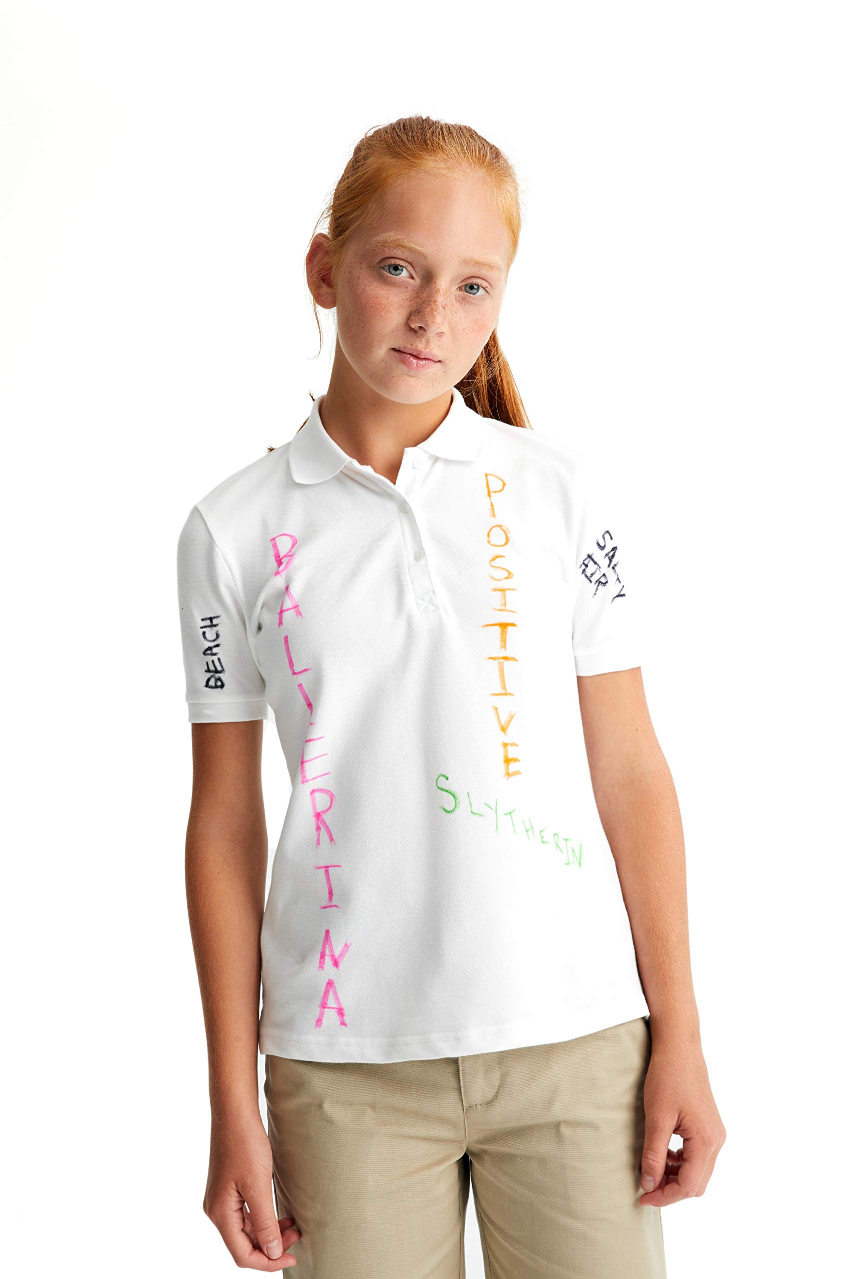 French Toast Girls' Short Sleeve Stretch Pique Polo Shirts - 2 Pack Set | Comfortable Cotton Blend for School, Play & Everyday Wear