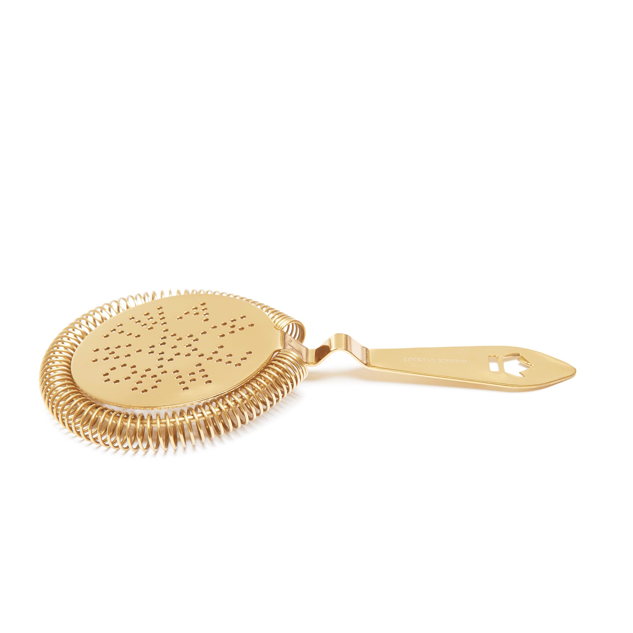 Vintage Style Large Cocktail Strainer - Gold Plated Bar Tool for Mixing Drinks, Cocktail Parties & Home Bars