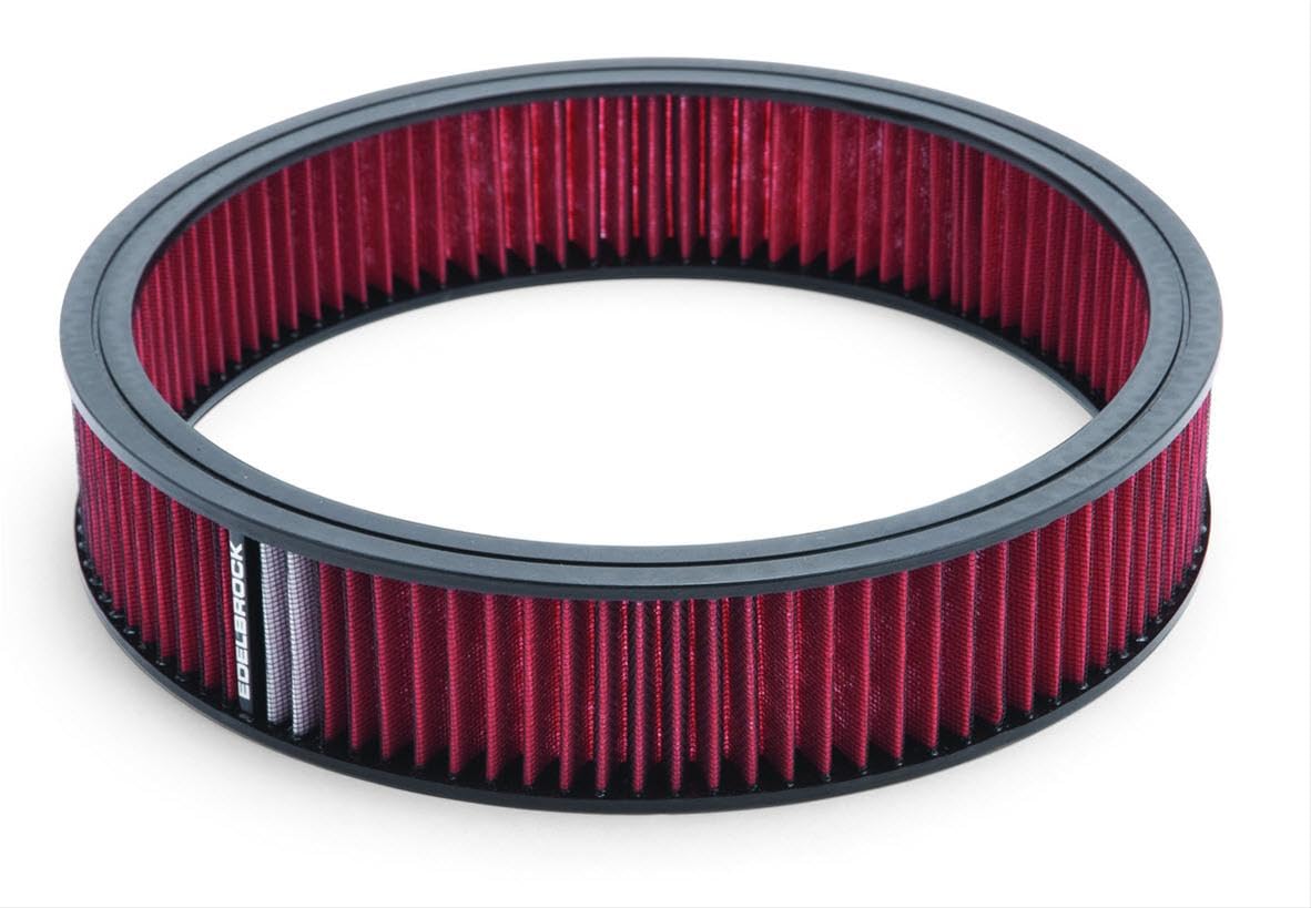 Edelbrock 43666 High Performance Air Cleaner Filter Element - Red - Compatible with Muscle Cars & Hot Rods - Engine Protection & Enhanced Airflow