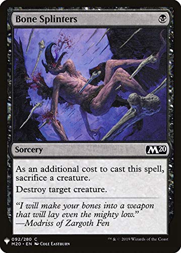Magic: The Gathering - Bone Splinters Card - Mystery Booster & Core Set 2020 - MTG Collectible Trading Card Game for Deck Building and Strategy Battles